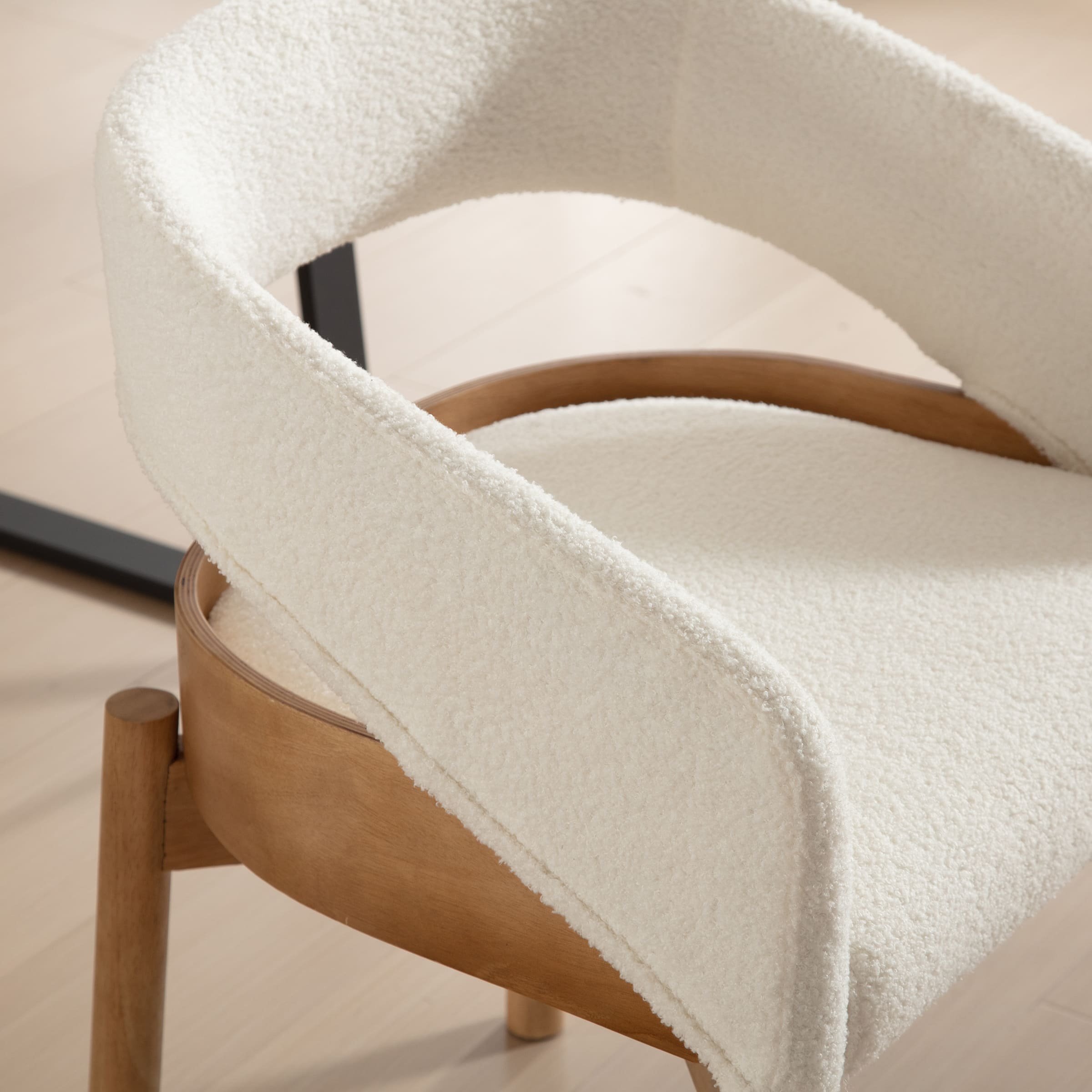 ROCITY Open Barrel Curved Back Dining Chairs Set of 2 - 1999DC