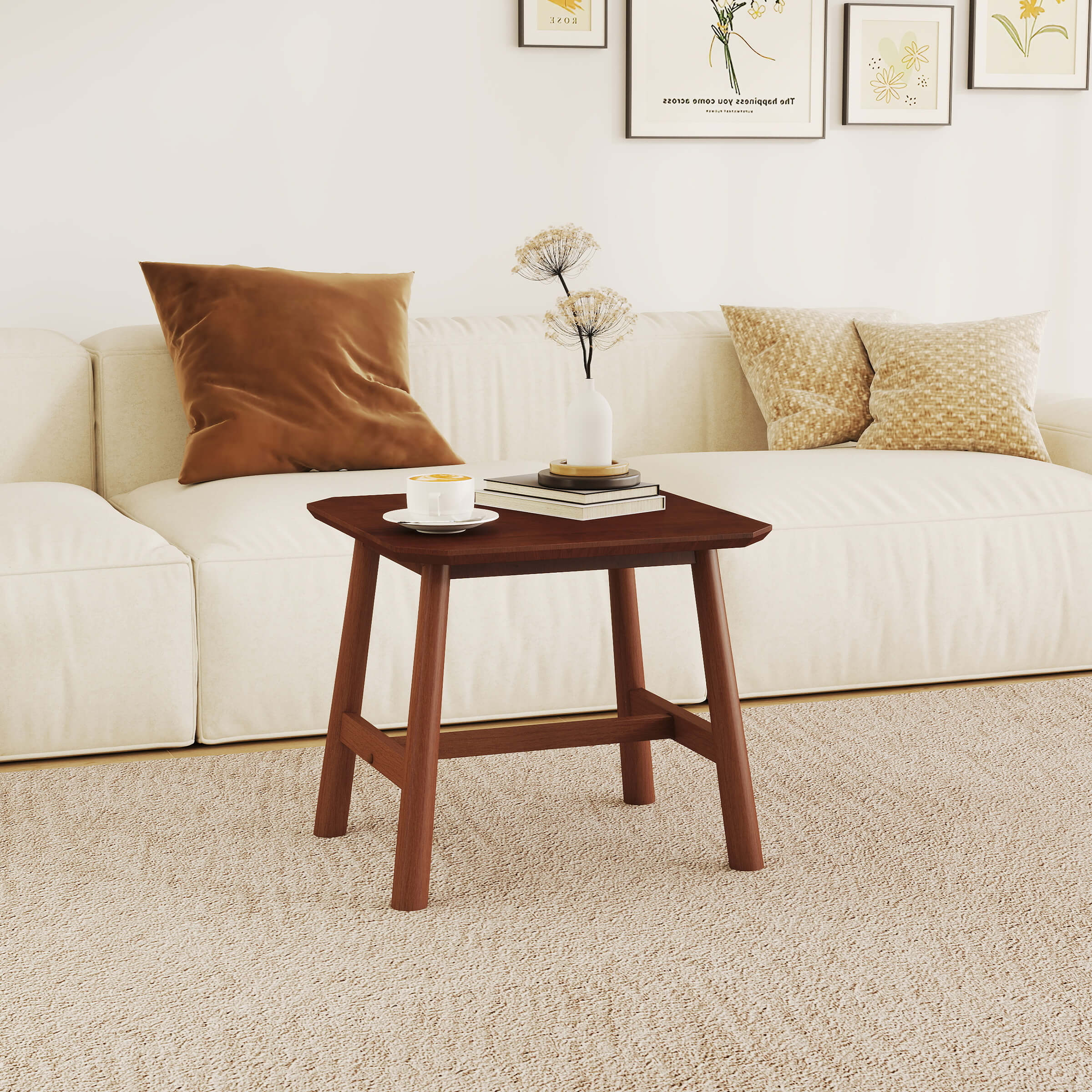 ROCITY Rustic Farmhouse Small Square End Table - XX923ST