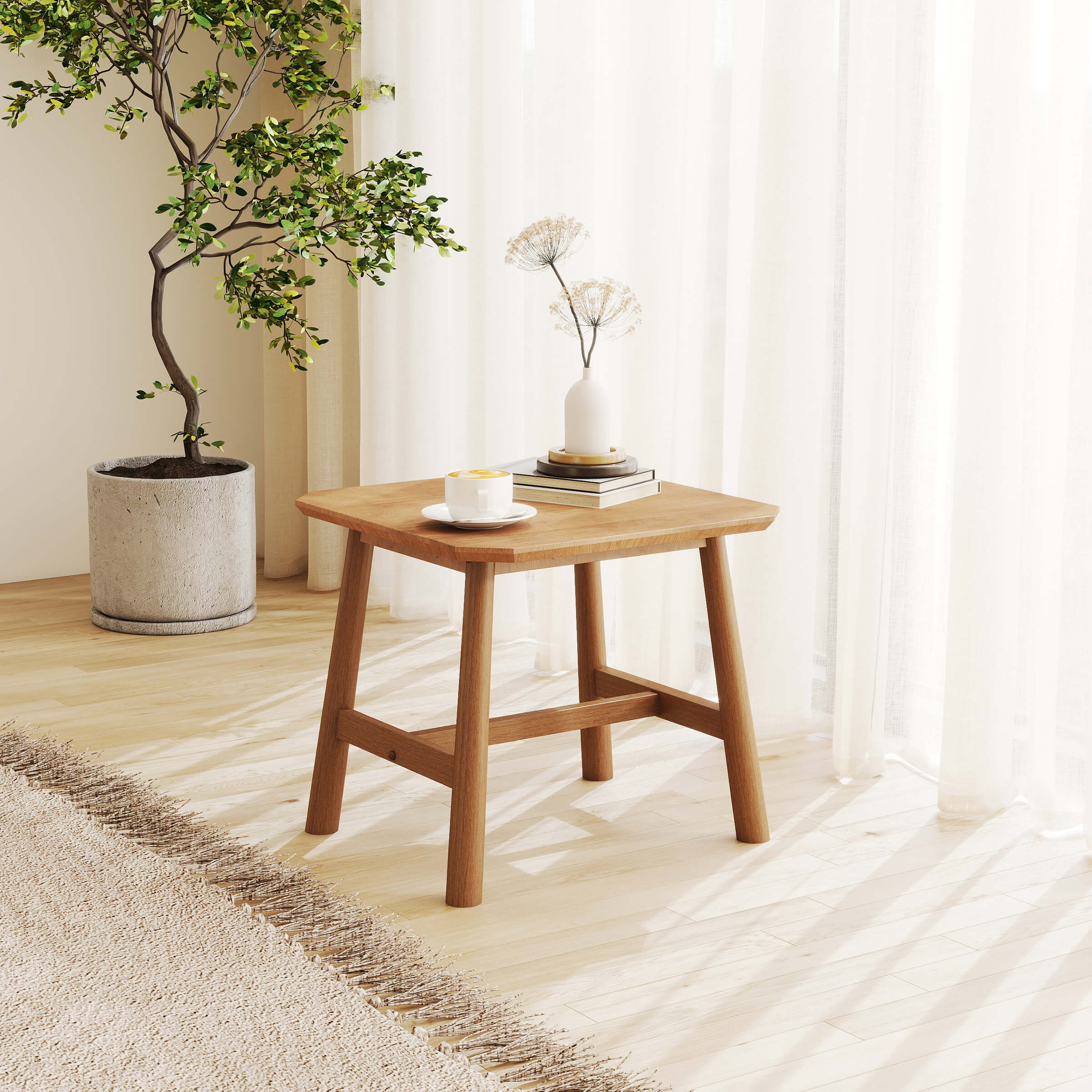 ROCITY Rustic Farmhouse Small Square End Table - XX923ST