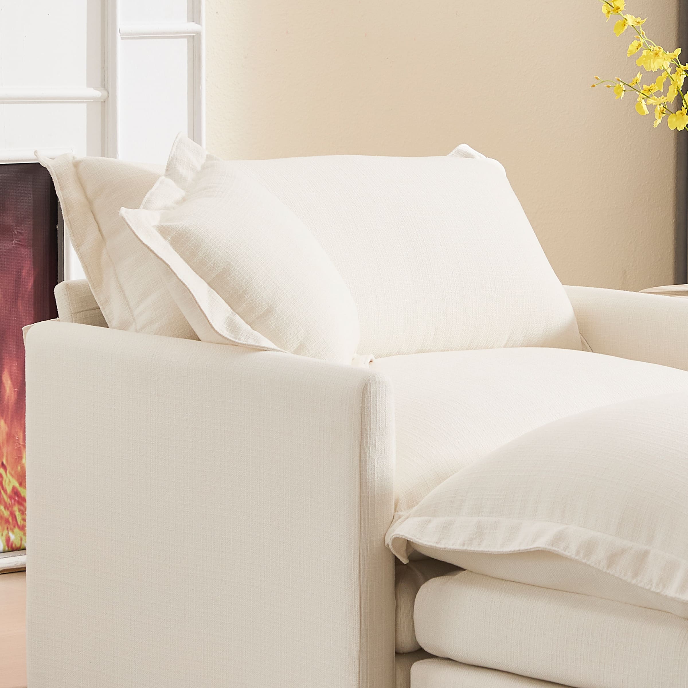 ROCITY Single Sofa with Ottoman & Pillow - 1036SF