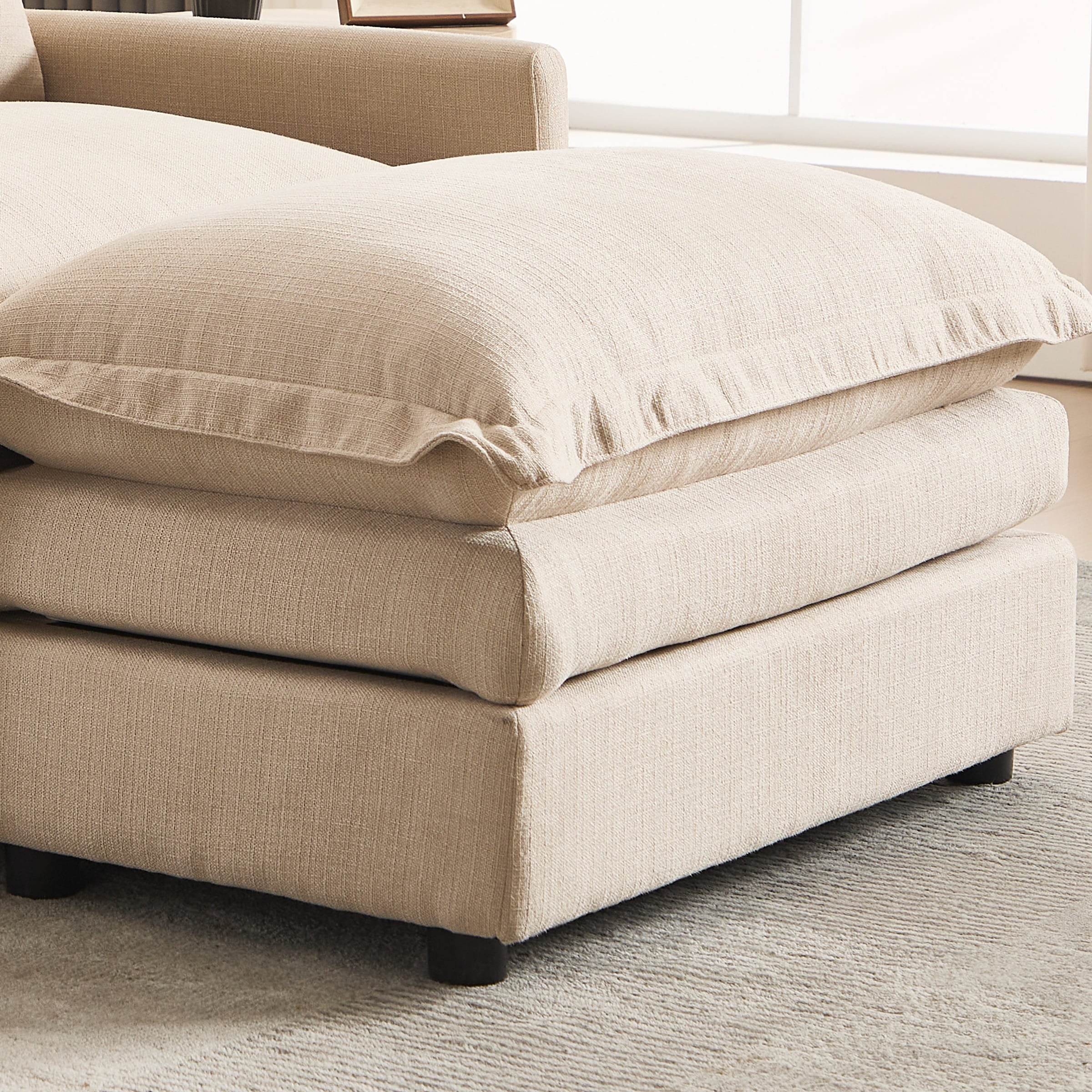 ROCITY Single Sofa with Ottoman & Pillow - 1036SF