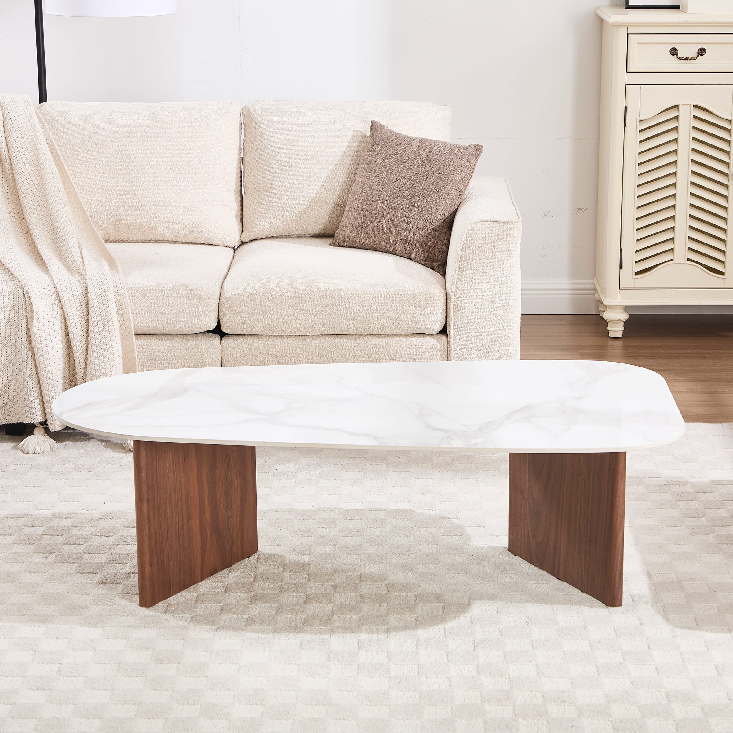 ROCITY Solid Wood Irregular-Shaped Coffee Table - XX150CT