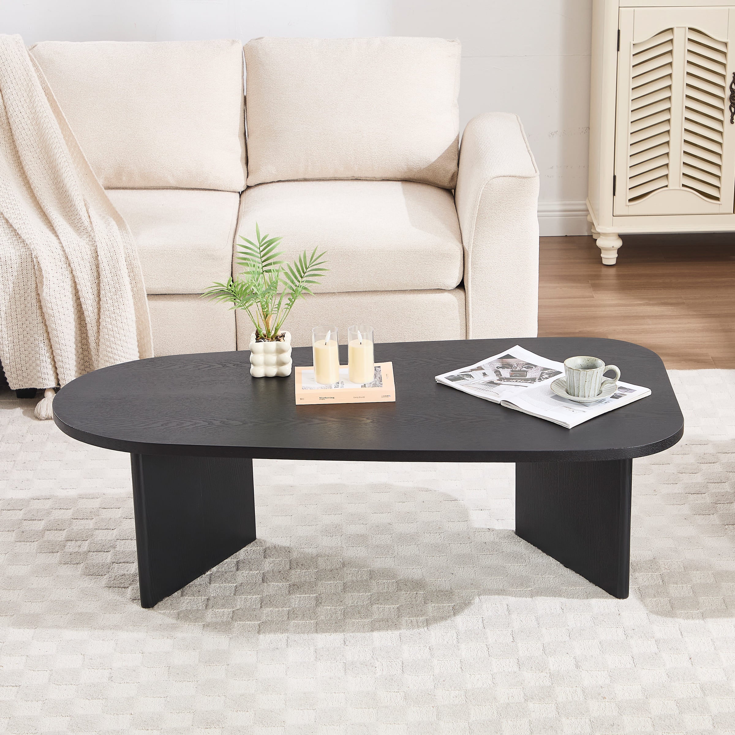 ROCITY Solid Wood Irregular-Shaped Coffee Table - XX150CT