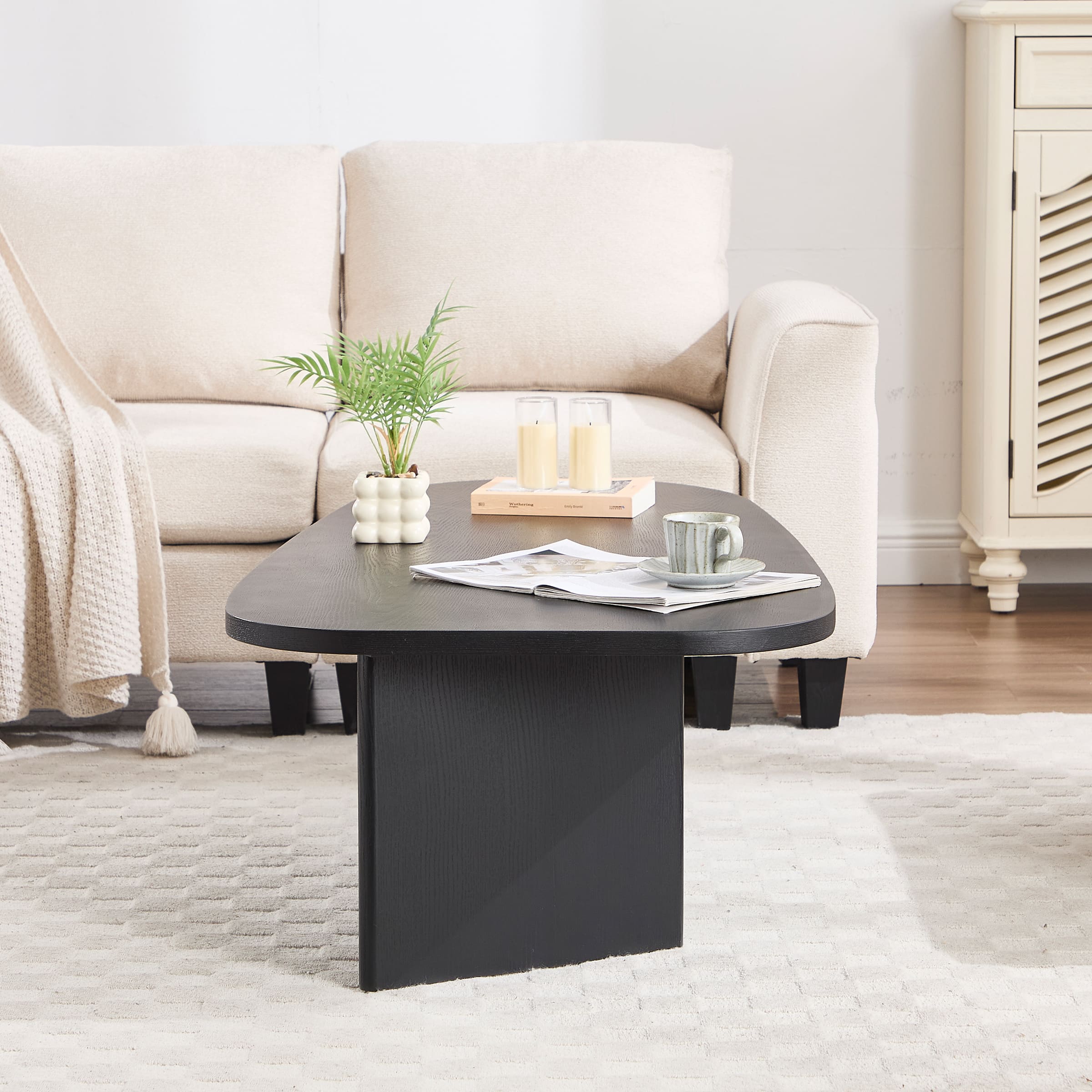 ROCITY Solid Wood Irregular-Shaped Coffee Table - XX150CT