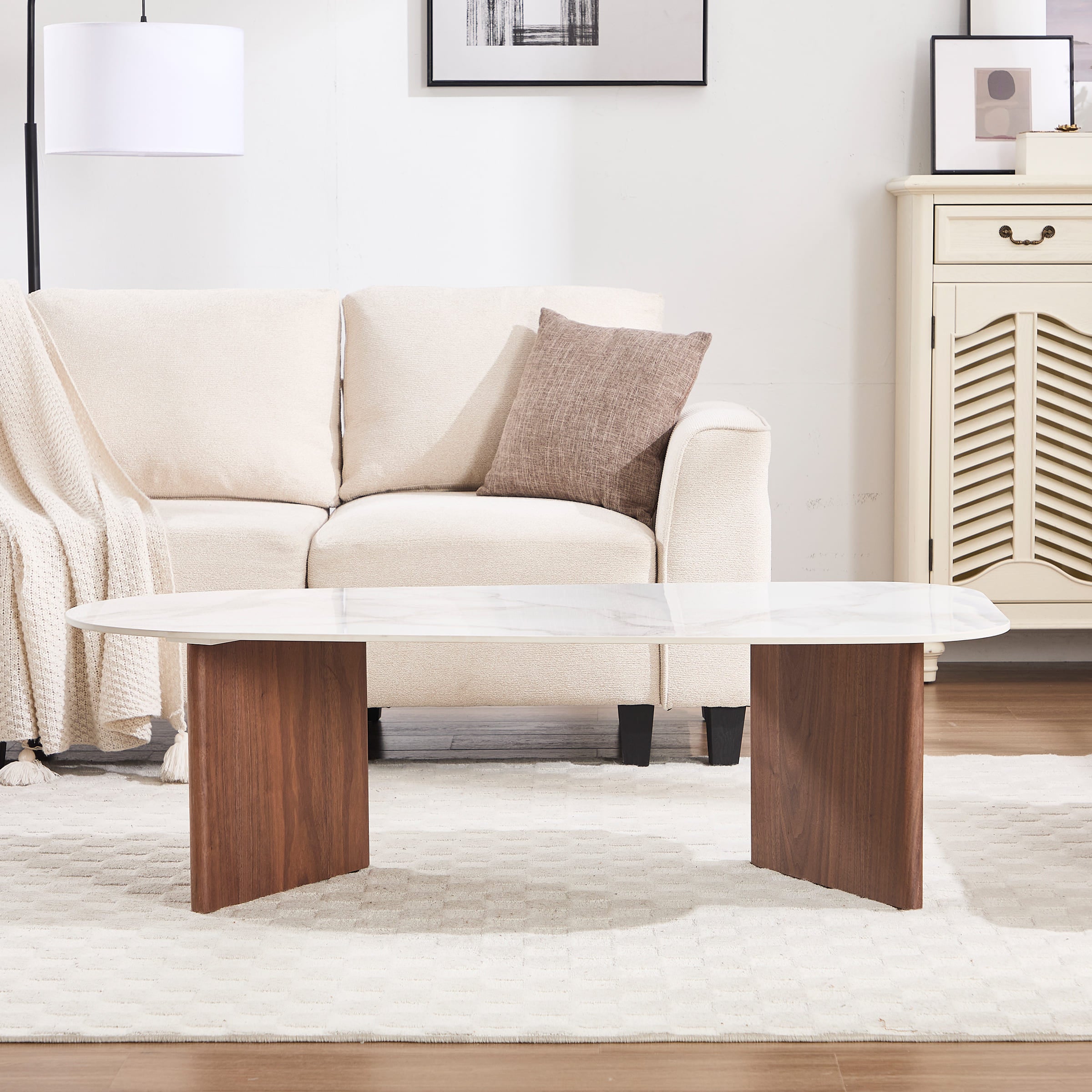 ROCITY Solid Wood Irregular-Shaped Coffee Table - XX150CT