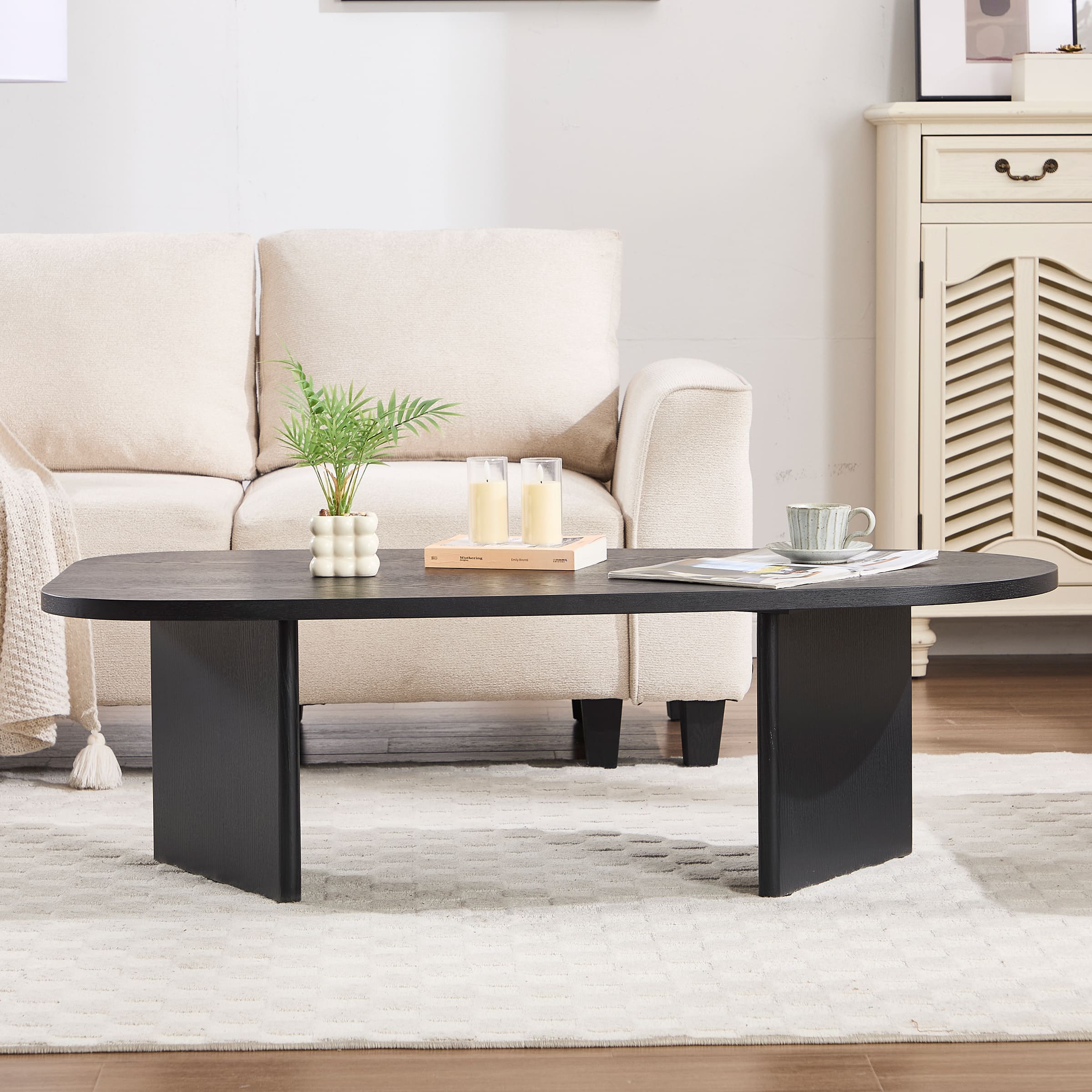 ROCITY Solid Wood Irregular-Shaped Coffee Table - XX150CT