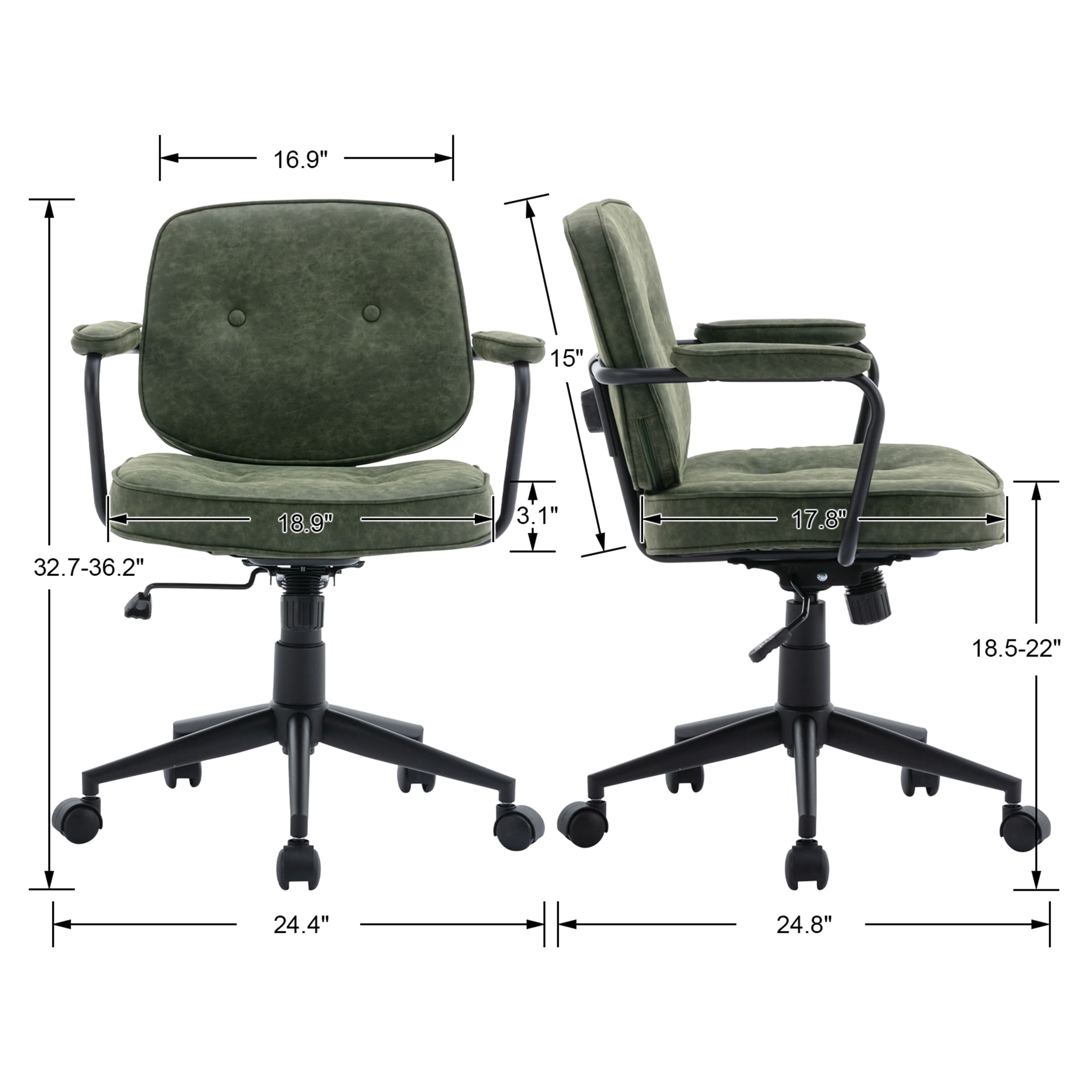 ROCITY Swivel Leather Home Office Chair 1 PCS - X221OC