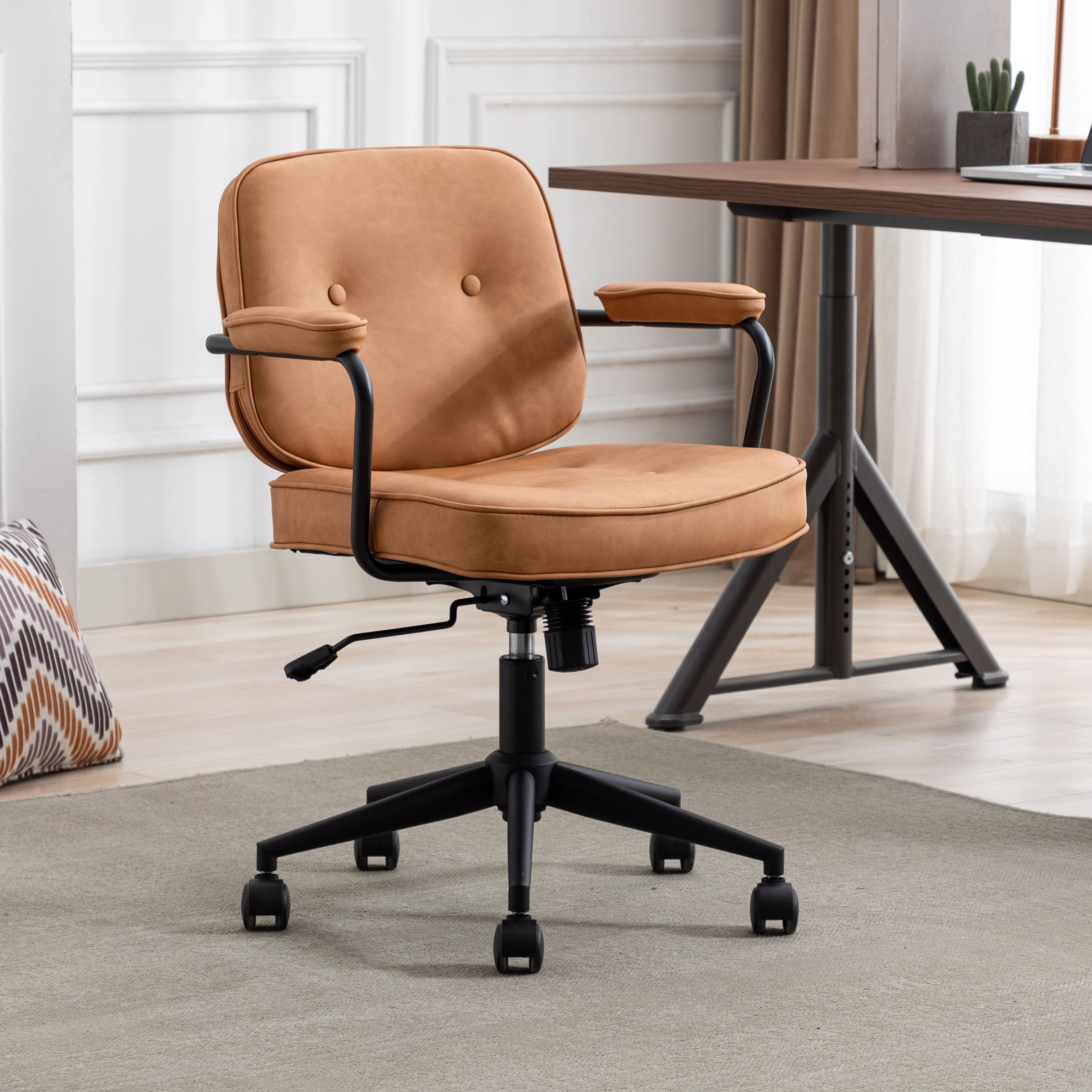 ROCITY Swivel Leather Home Office Chair 1 PCS - X221OC