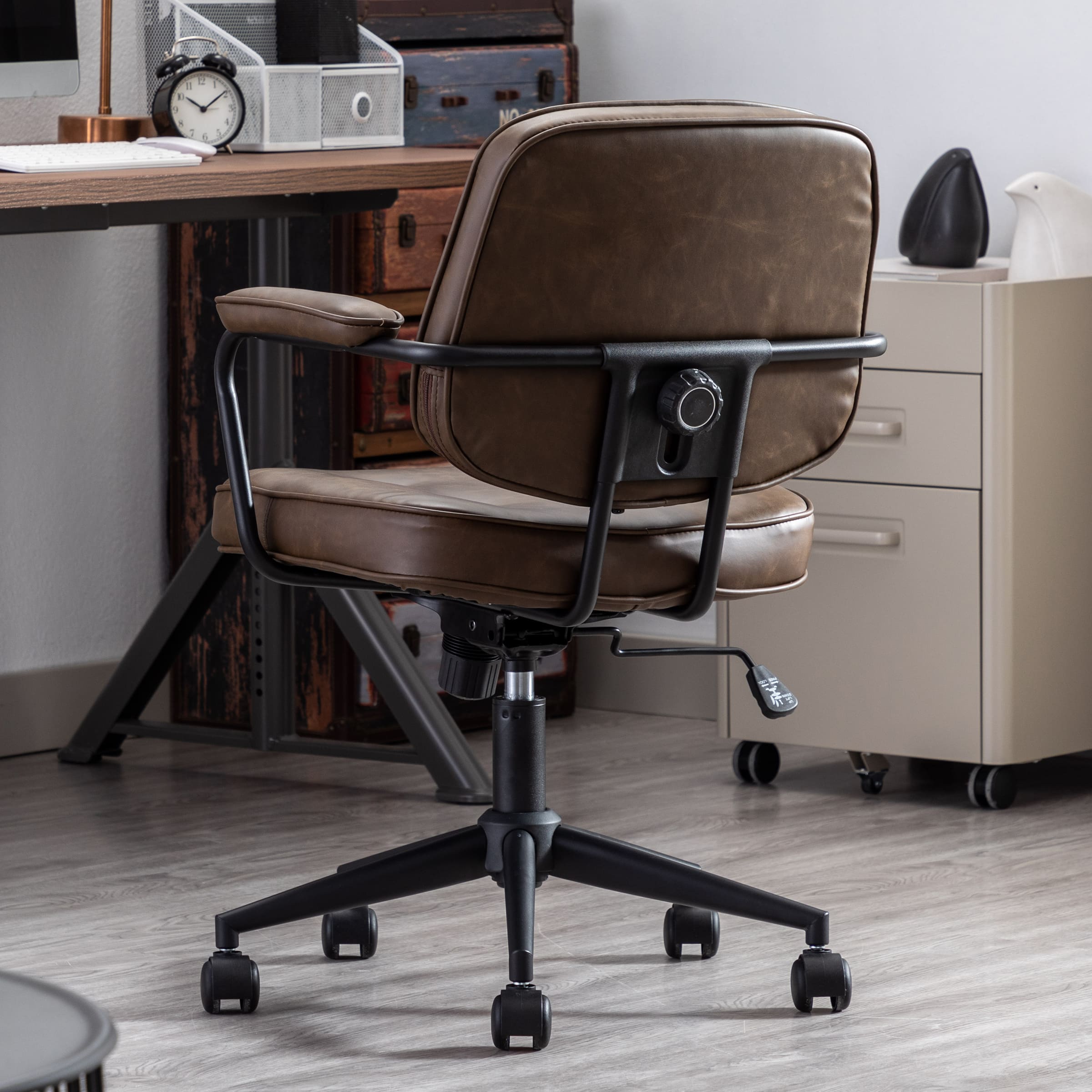 ROCITY Swivel Leather Home Office Chair 1 PCS - X221OC