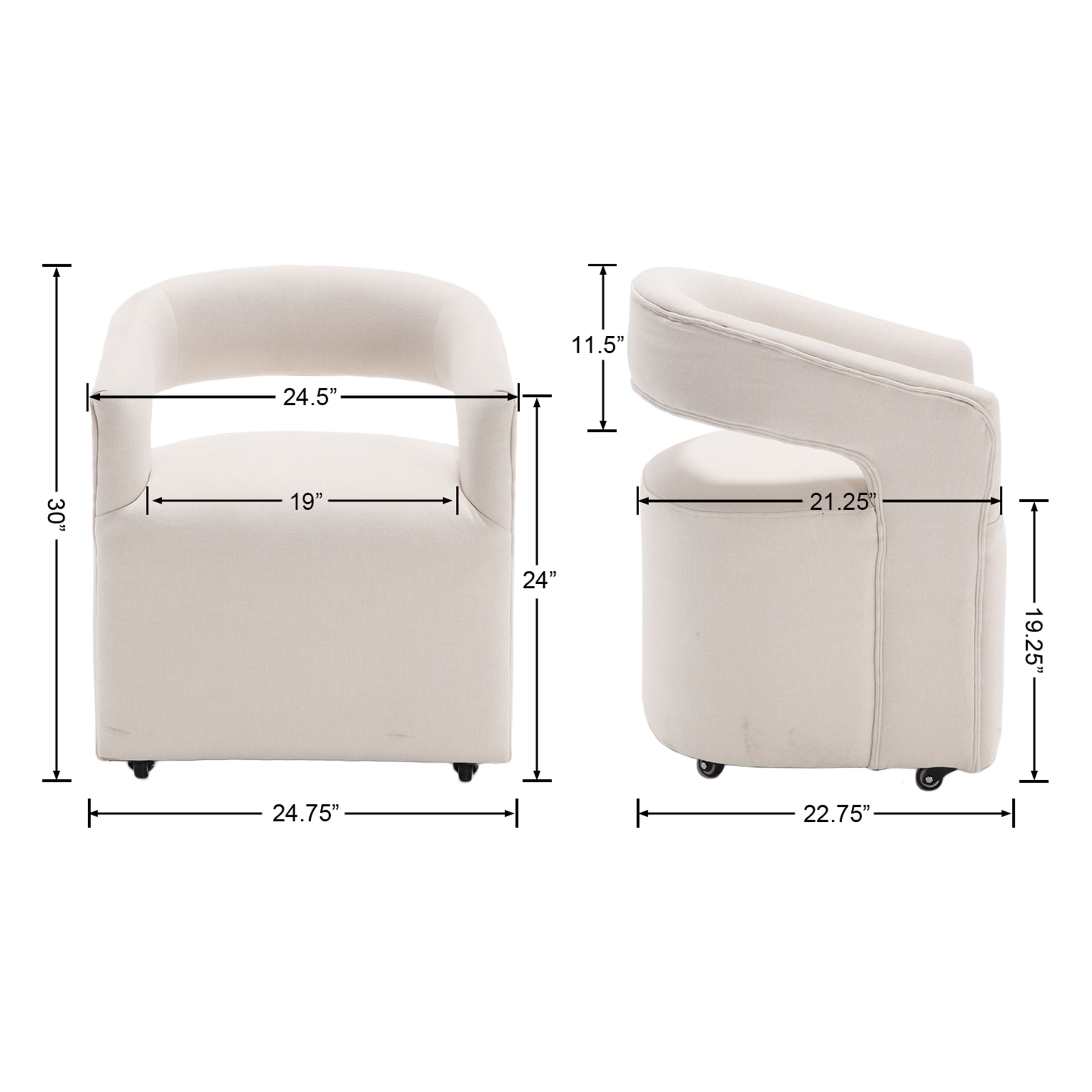 ROCITY Swivel Open Back Dining Chair 1 PCS - 10027DC