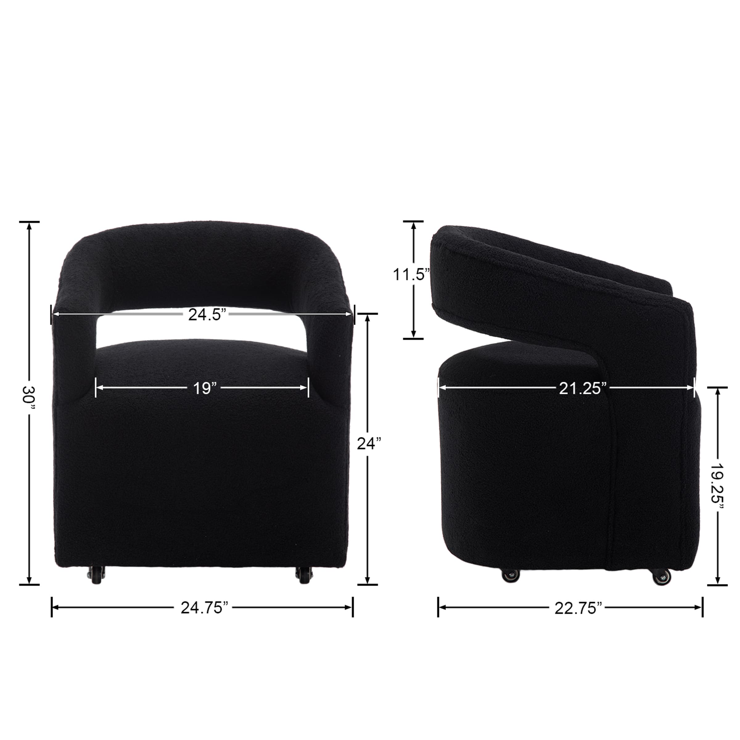 ROCITY Swivel Open Back Dining Chair 1 PCS - 10027DC