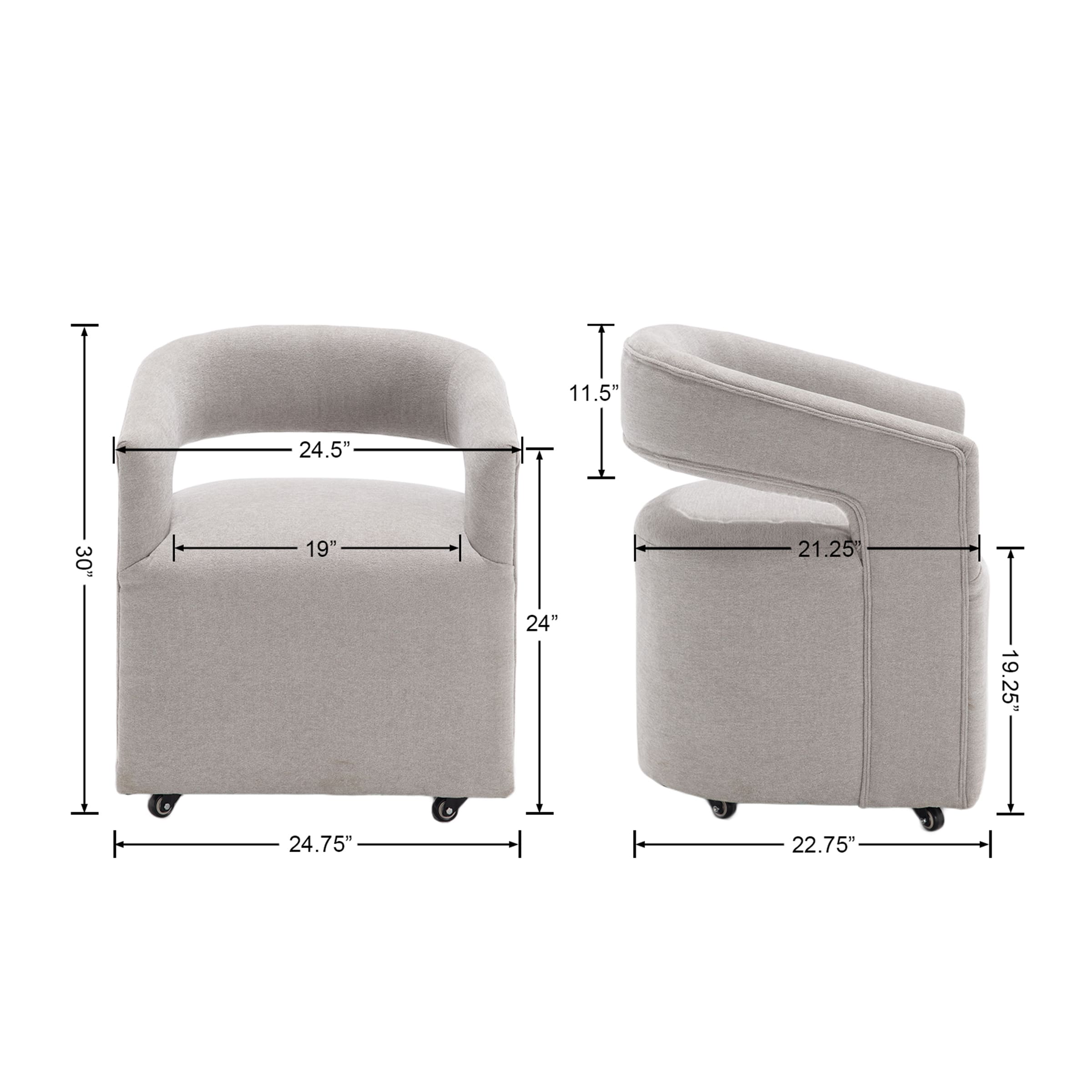 ROCITY Swivel Open Back Dining Chair 1 PCS - 10027DC