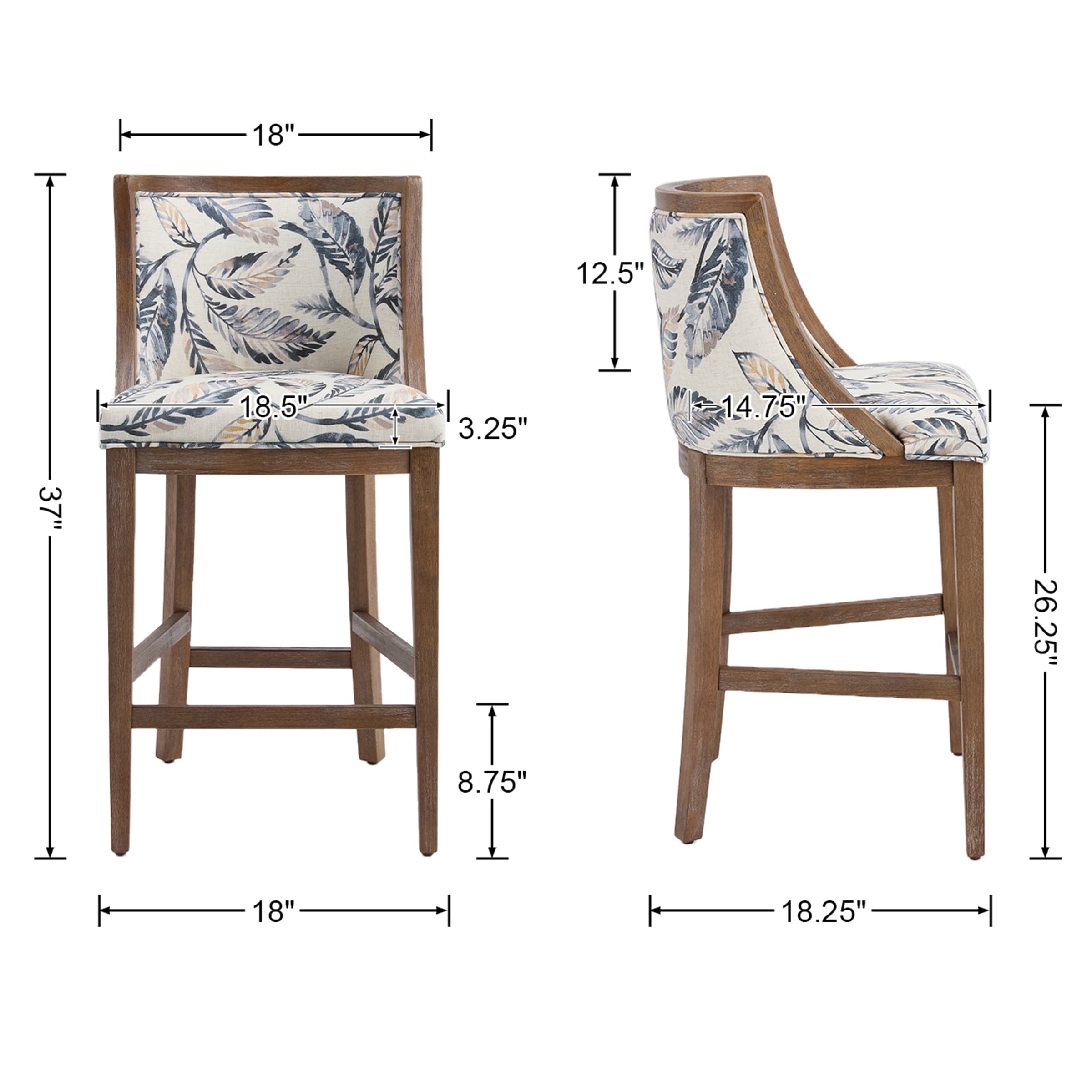 Kmax 26”H Counter Height Bar Stools Set of 2 - 01911CS