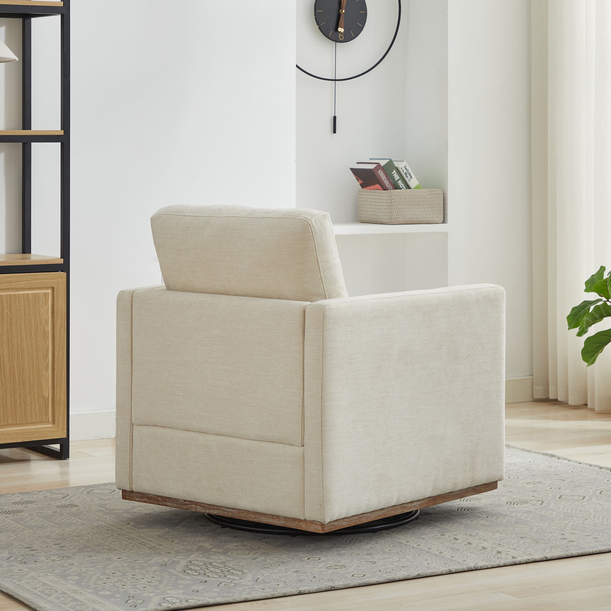 30.7" Square Swivel Accent Chair Chenille Upholstered Armchair