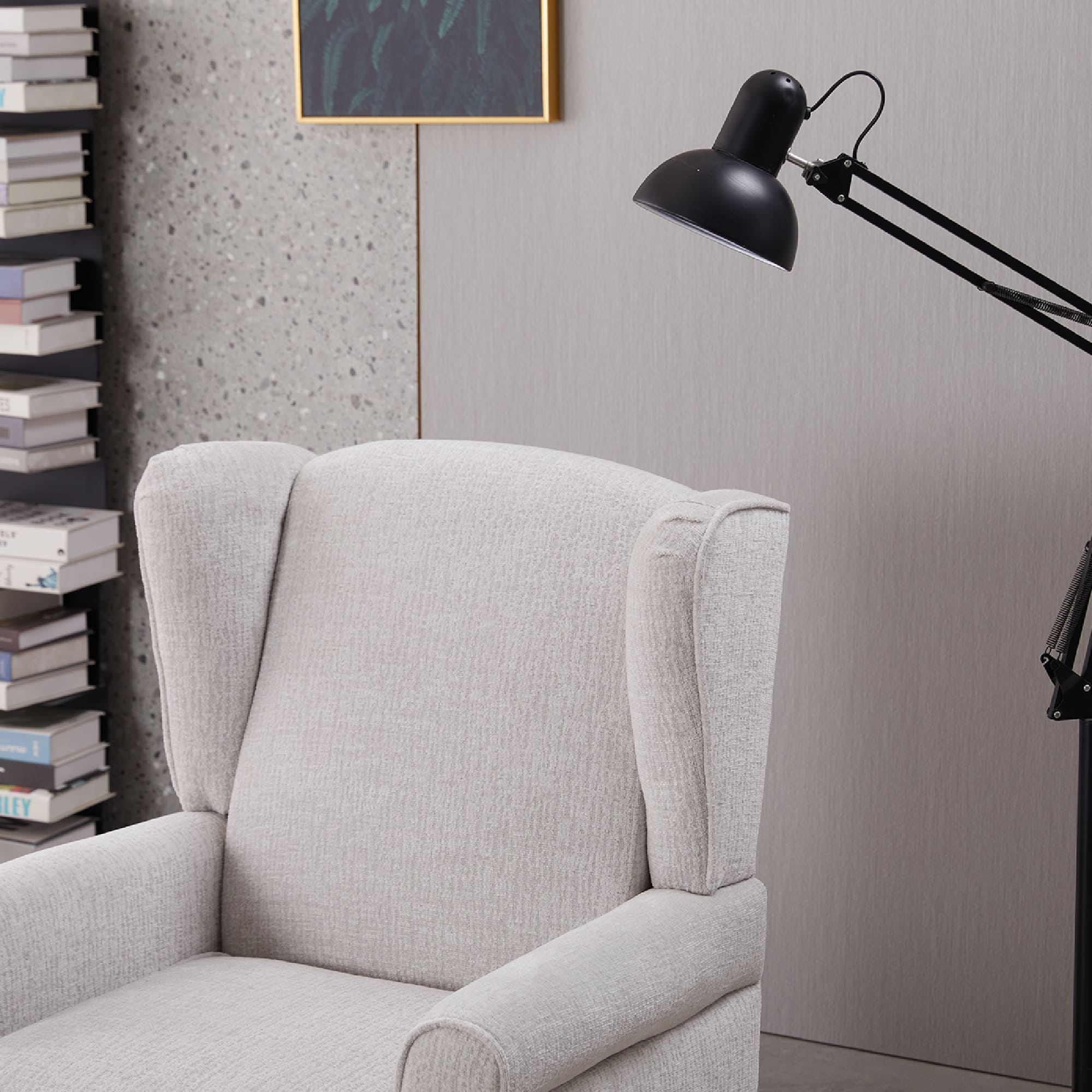 Traditional Beige High Back Armchair & Coffee Table Set