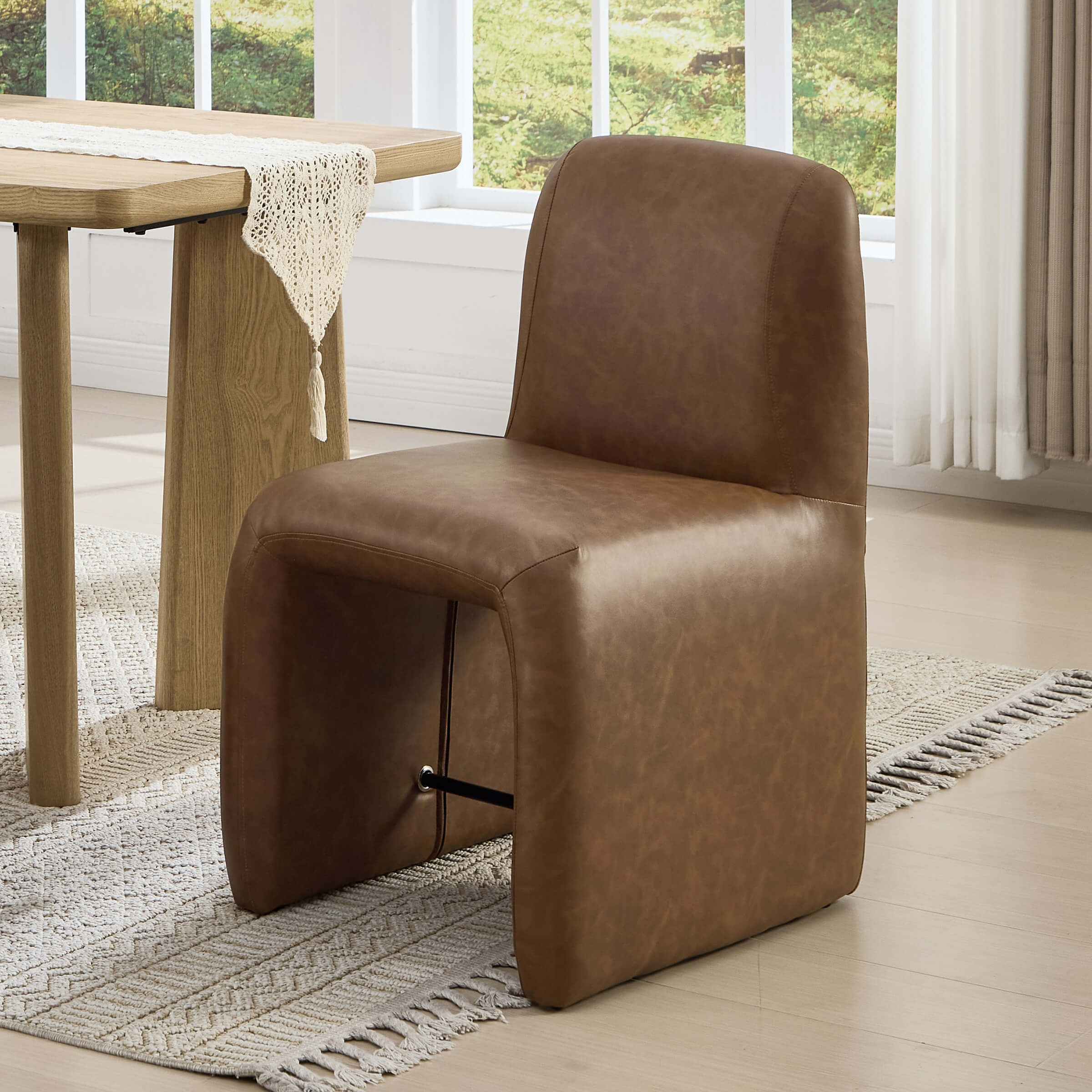 Upholstered Dining Chairs Set with Deep Seat and Curved Back - 3170DC