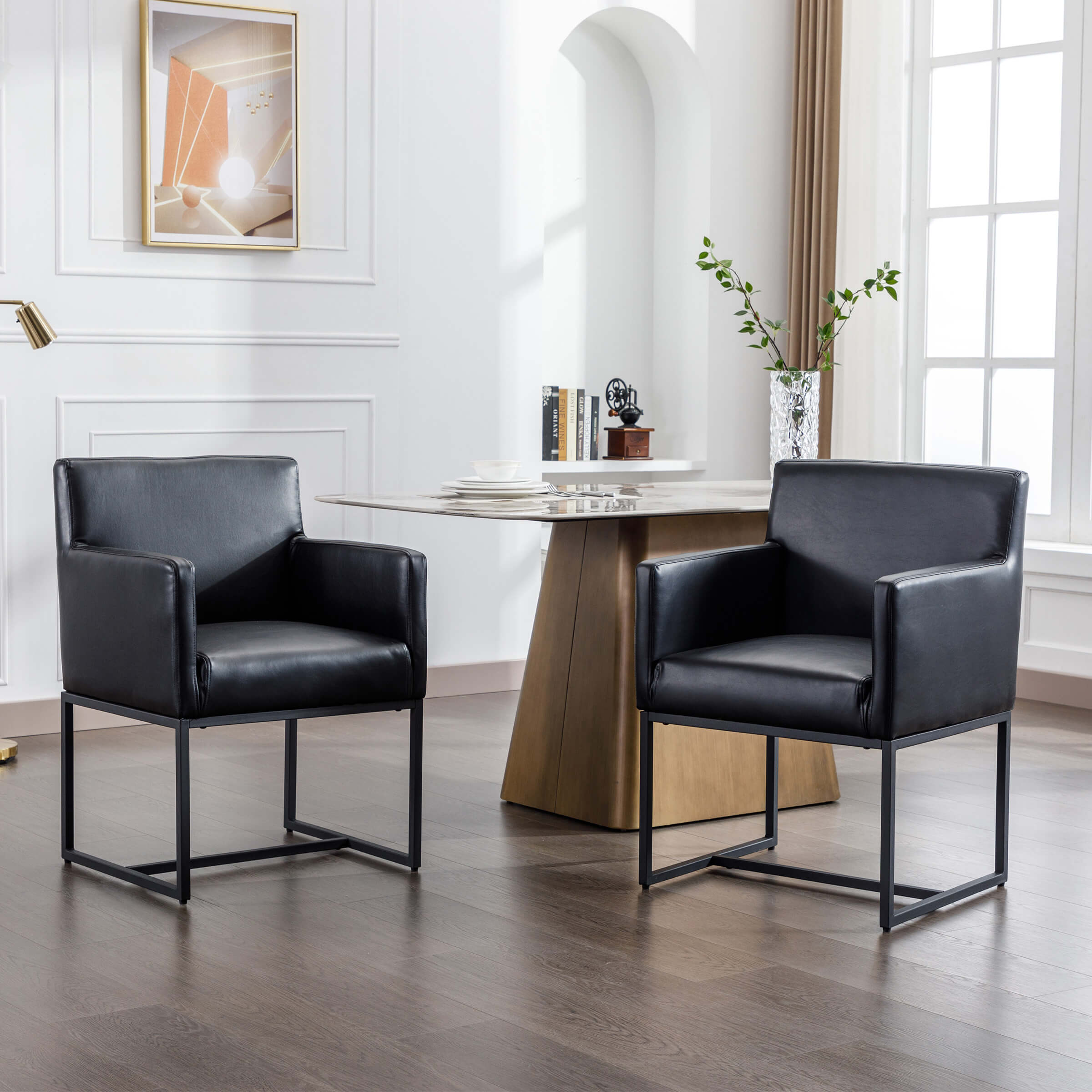 VESCASA Upholstered Dining Chairs with Arms Set of 2 - 1823DC