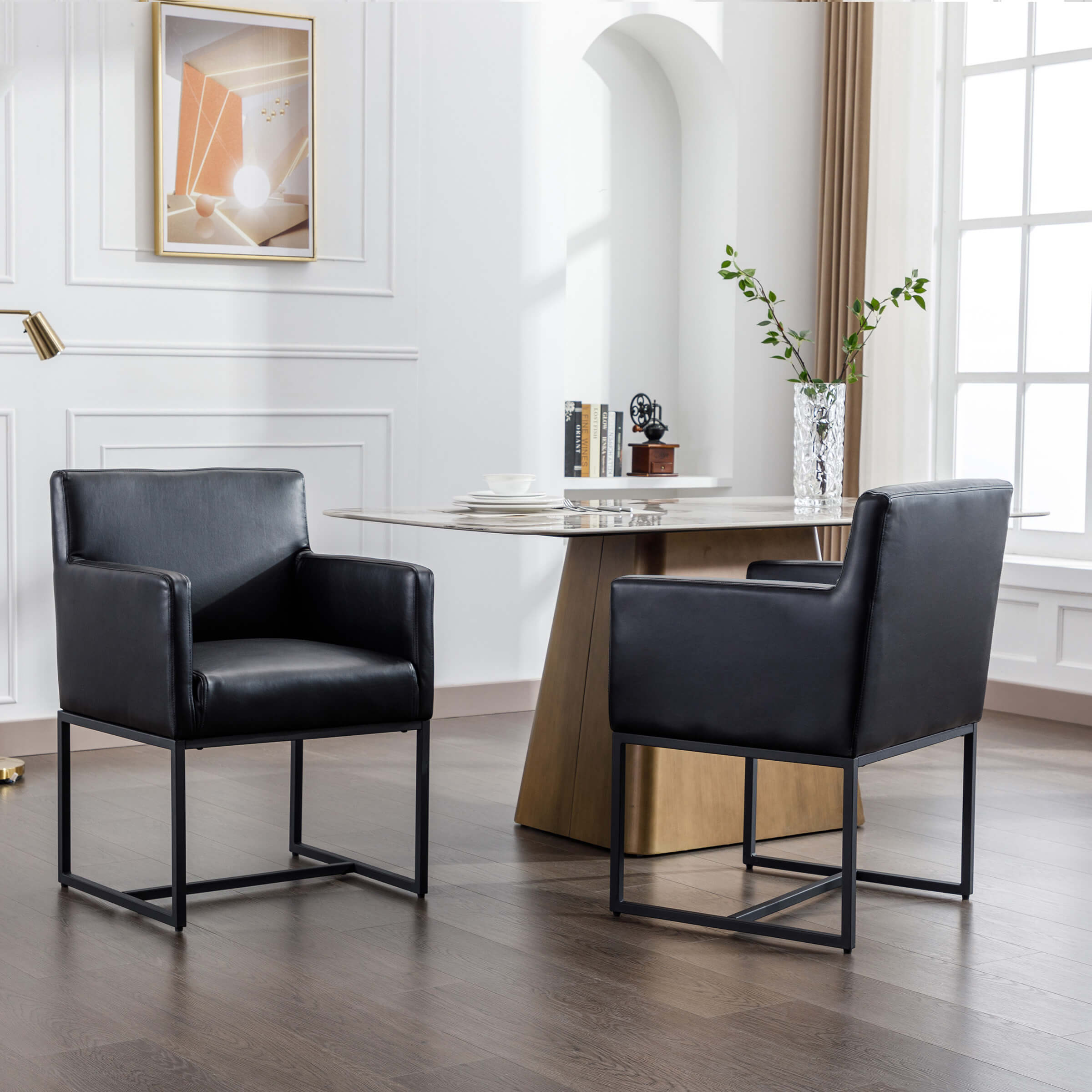 VESCASA Upholstered Dining Chairs with Arms Set of 2 - 1823DC