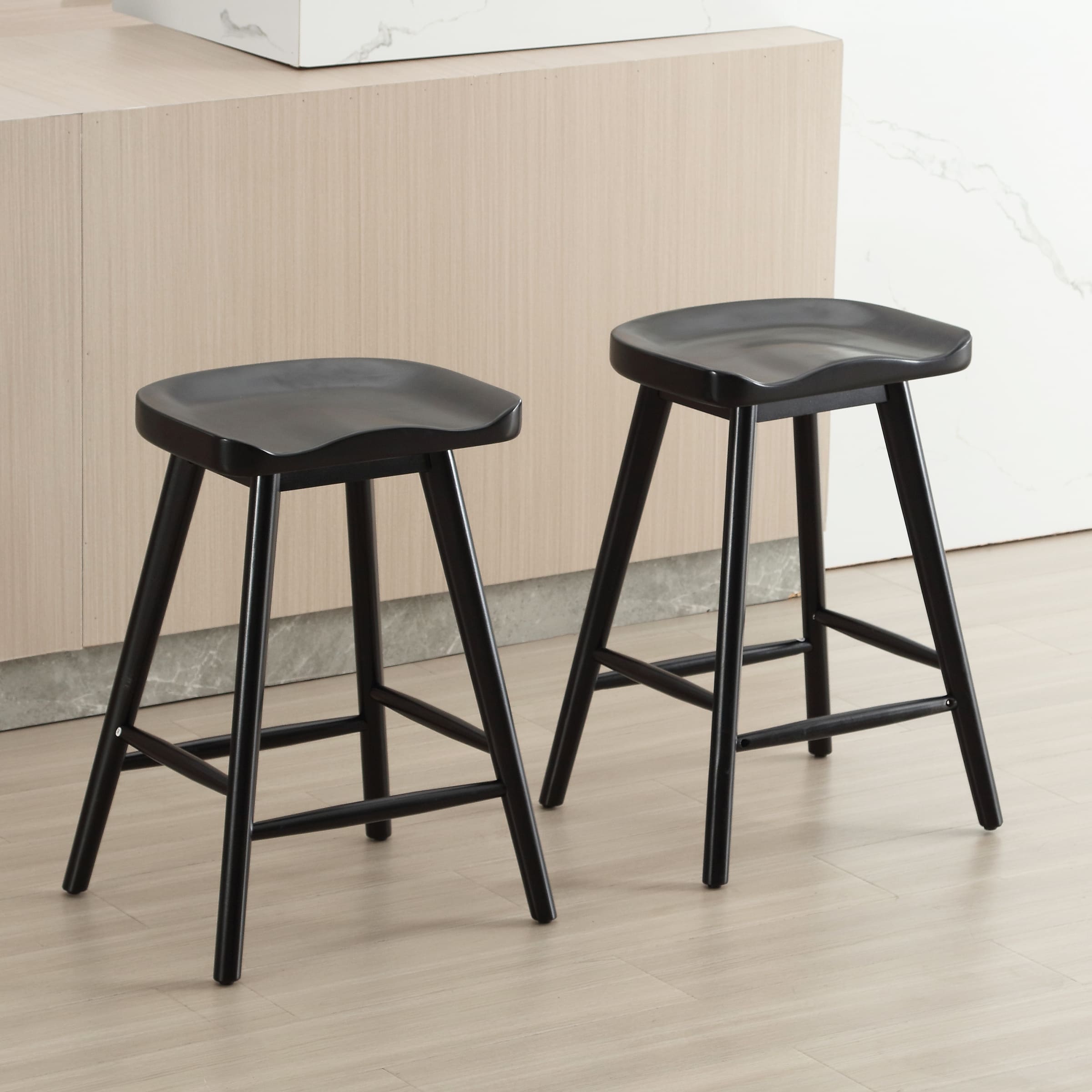 VESCASA 24"H Ergonomic Backless Counter Stools Set of 2 - X018CS