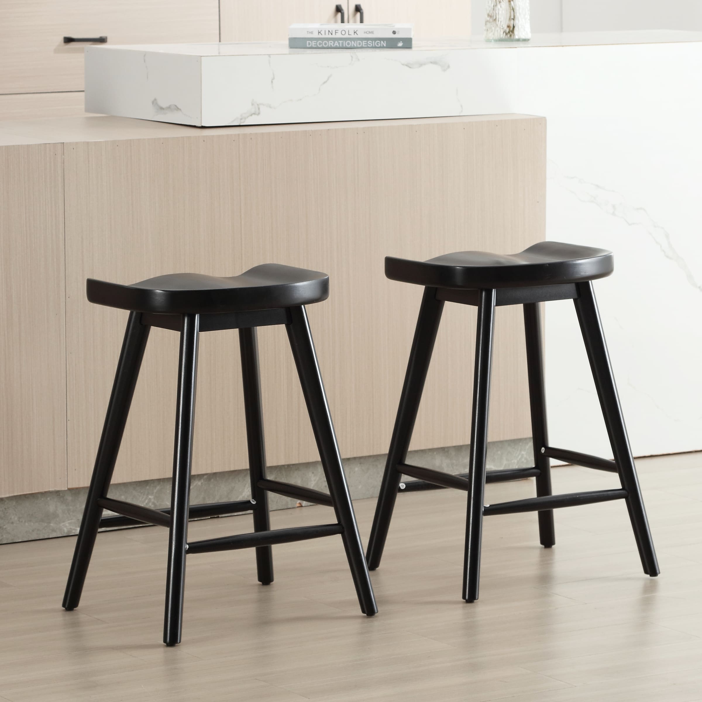 VESCASA 24"H Ergonomic Backless Counter Stools Set of 2 - X018CS