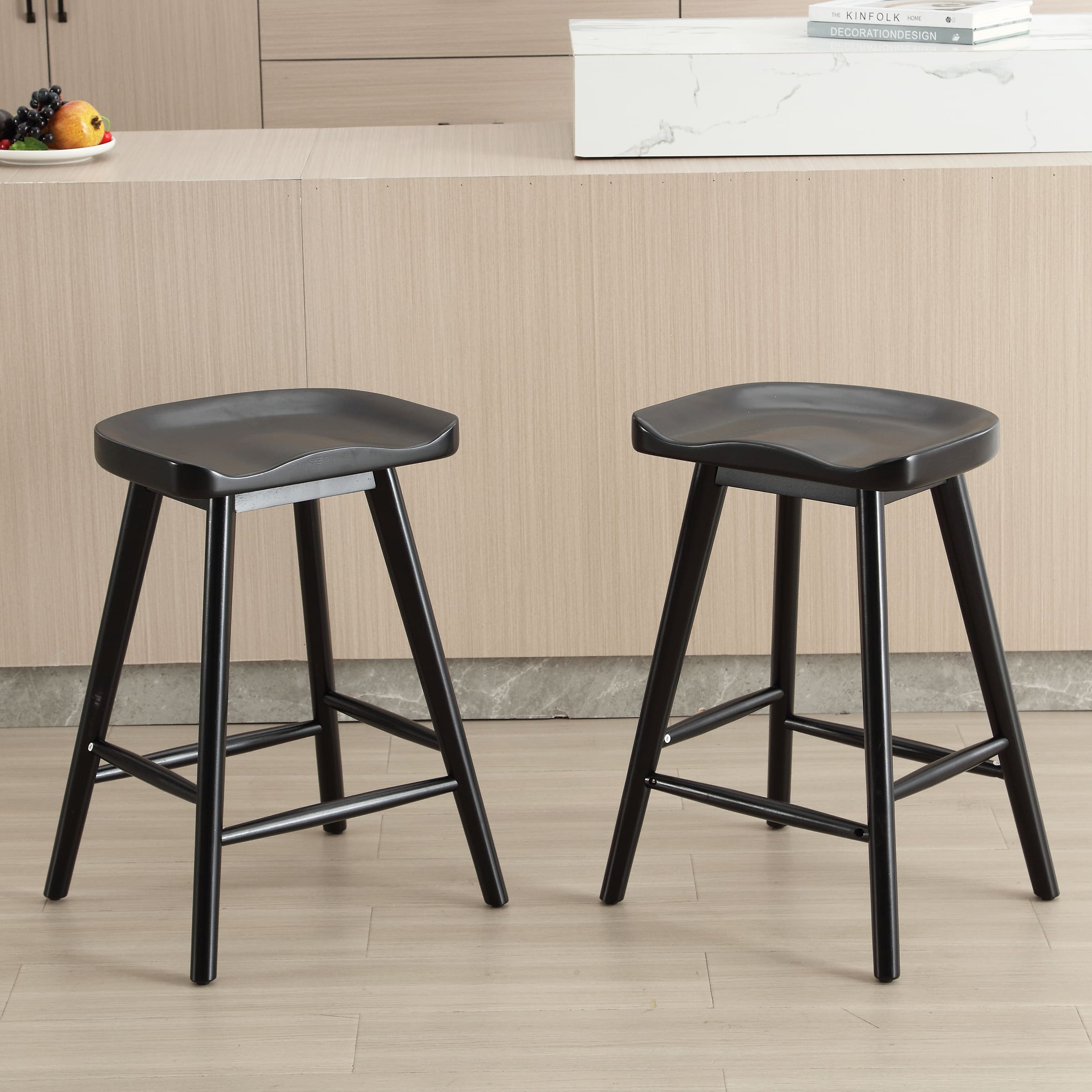 VESCASA 24"H Ergonomic Backless Counter Stools Set of 2 - X018CS