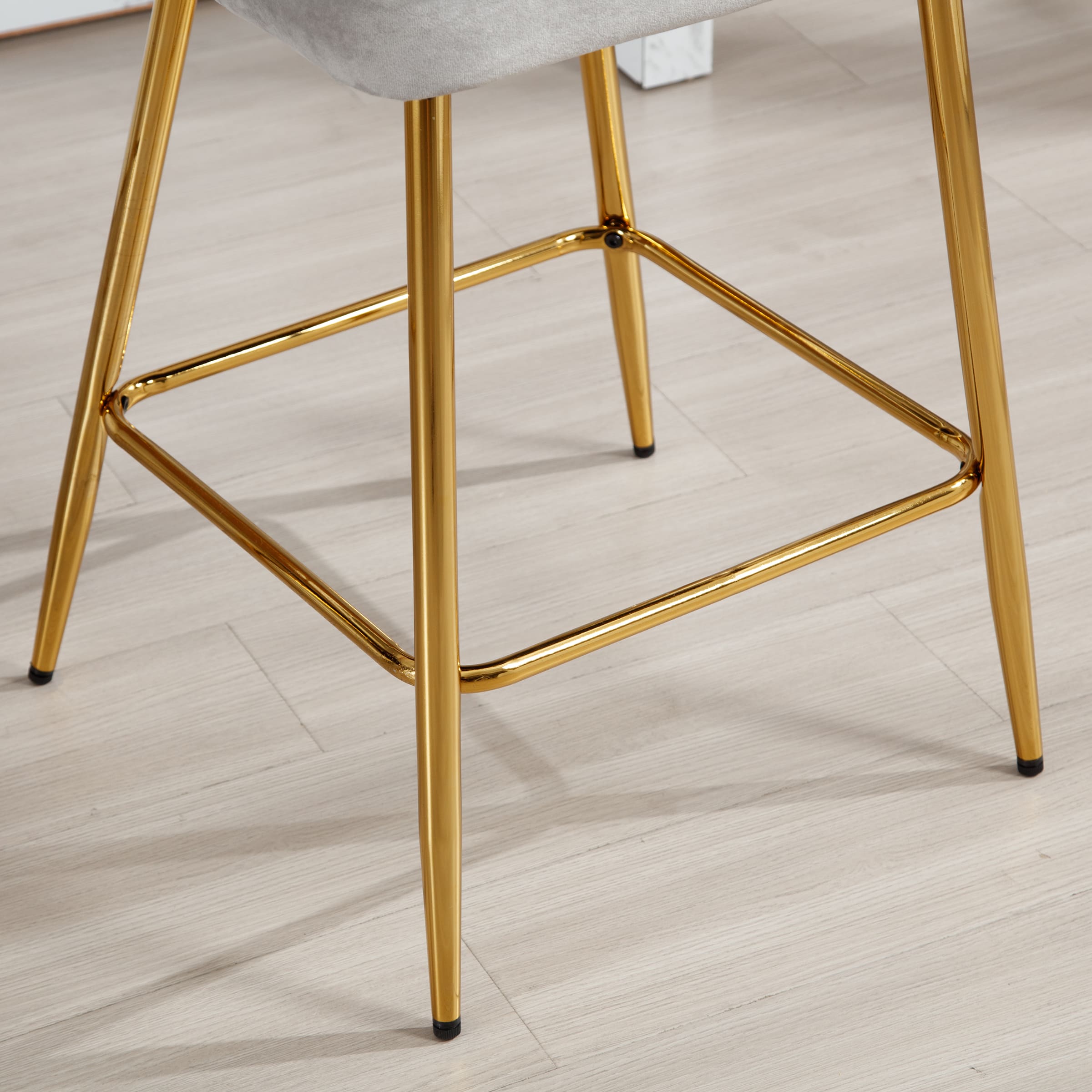 ZH4YOU 26.75"H Counter Stools with Gold Legs Set of 2 - 1675CS