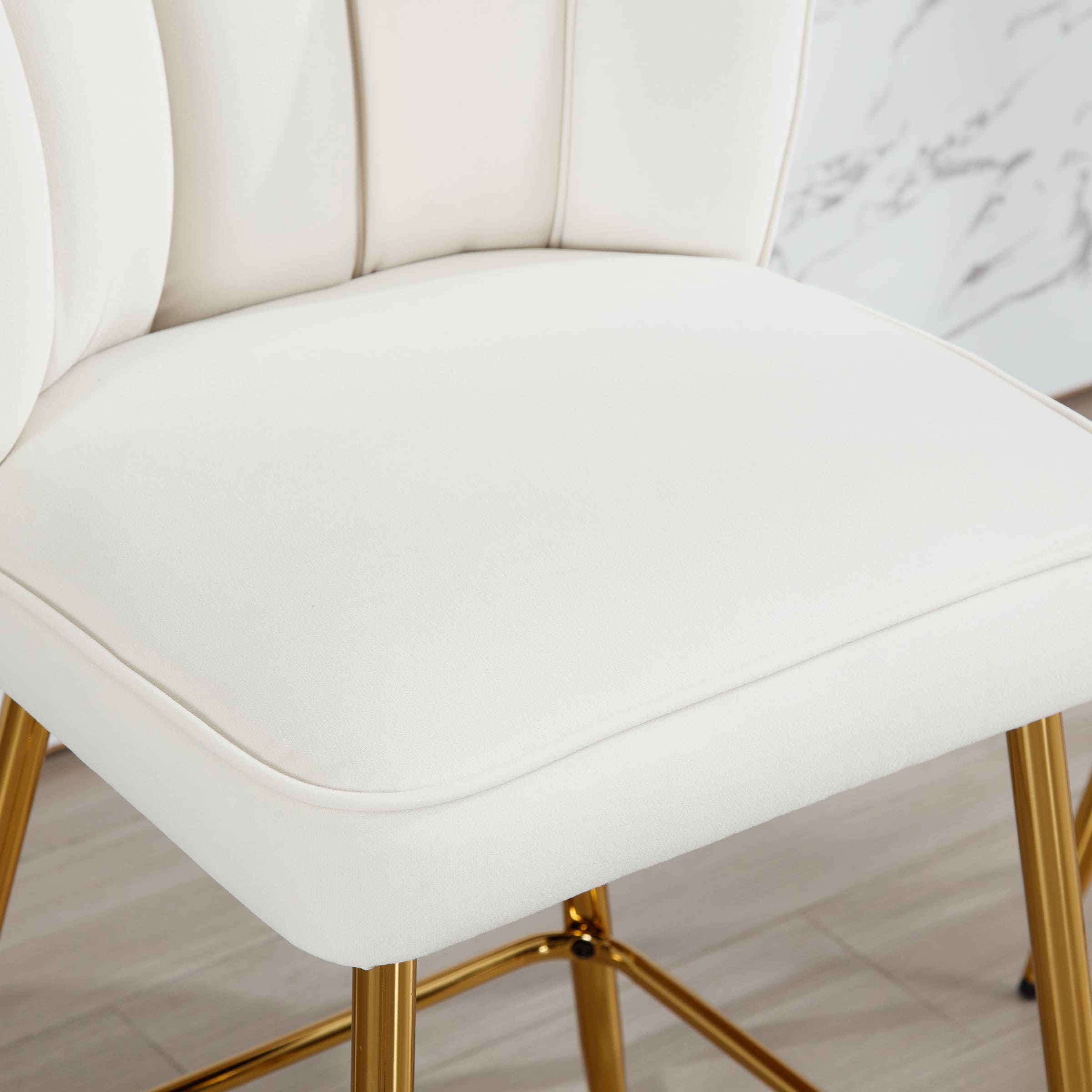 ZH4YOU 26.75"H Counter Stools with Gold Legs Set of 2 - 1675CS