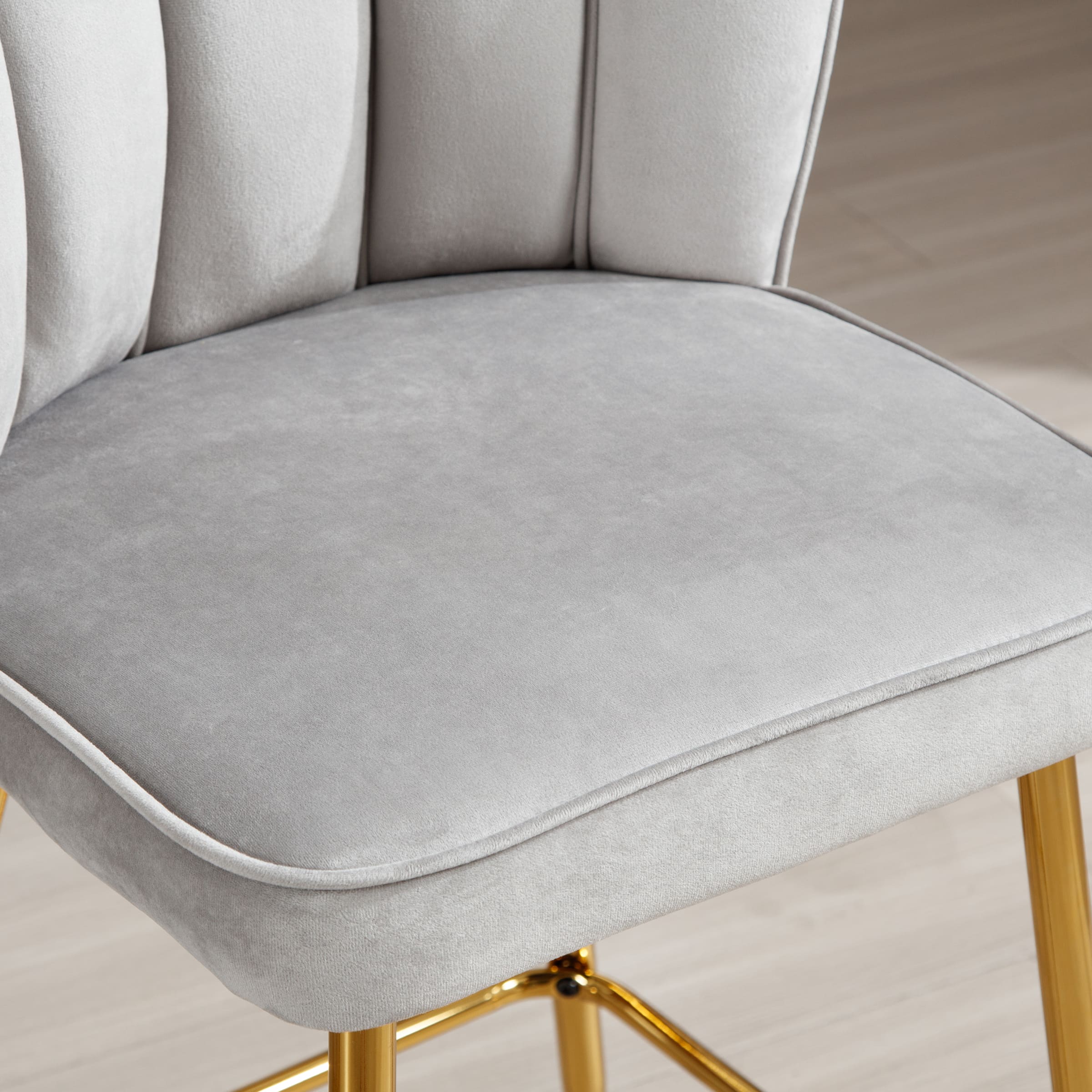 ZH4YOU 26.75"H Counter Stools with Gold Legs Set of 2 - 1675CS