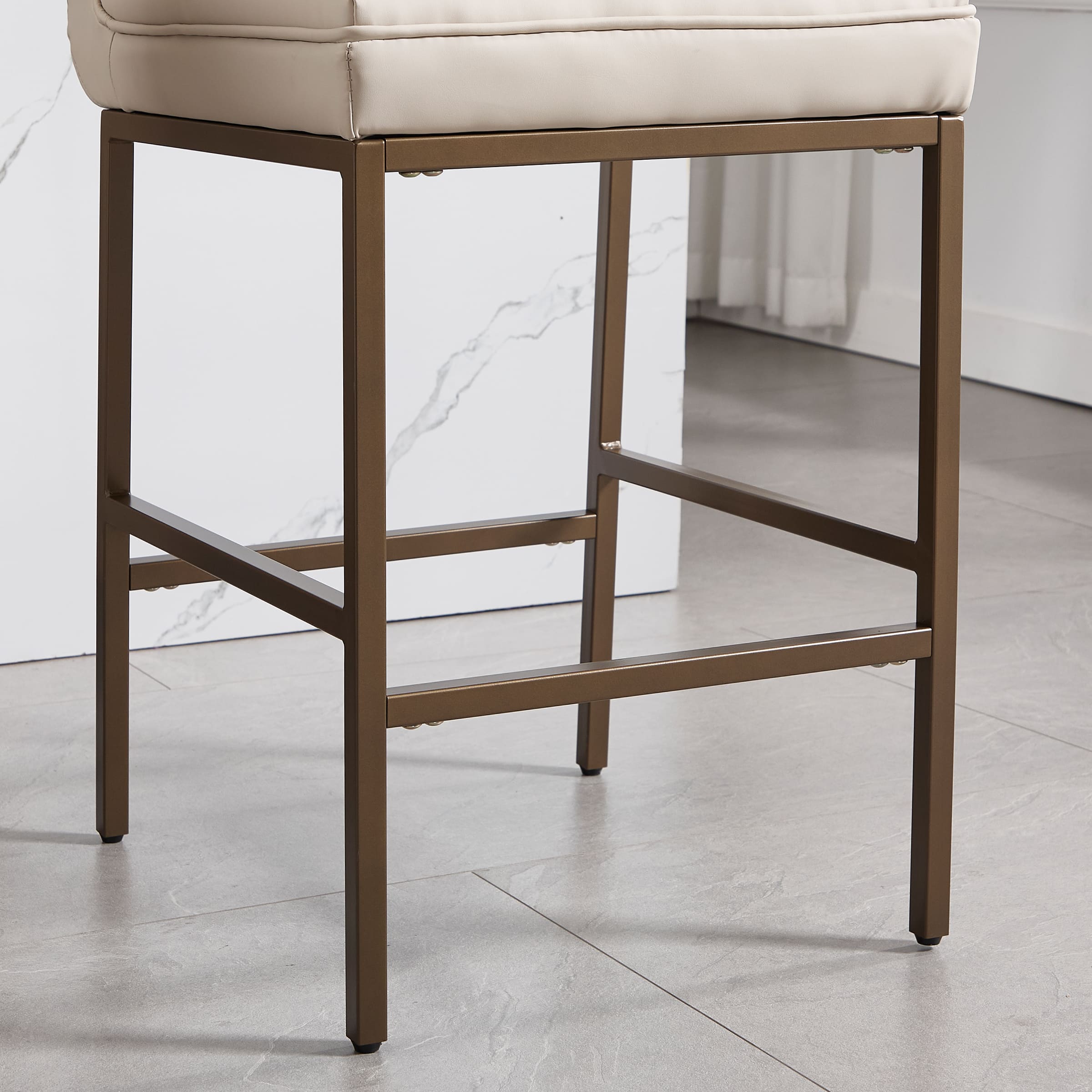 VESCASA 26.75" Leather Counter Height Pub Stools Set of 2 - 2009CS