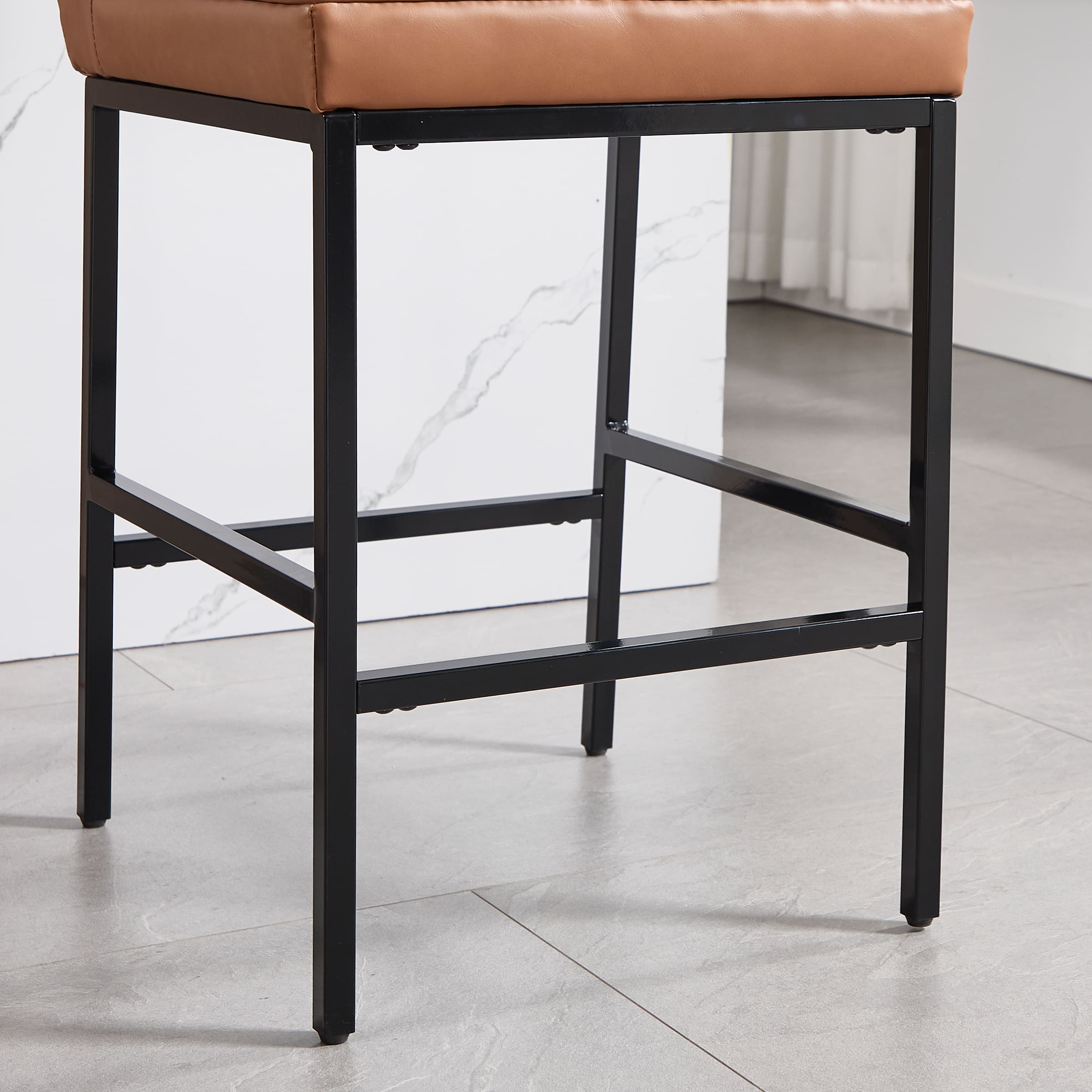 VESCASA 26.75" Leather Counter Height Pub Stools Set of 2 - 2009CS