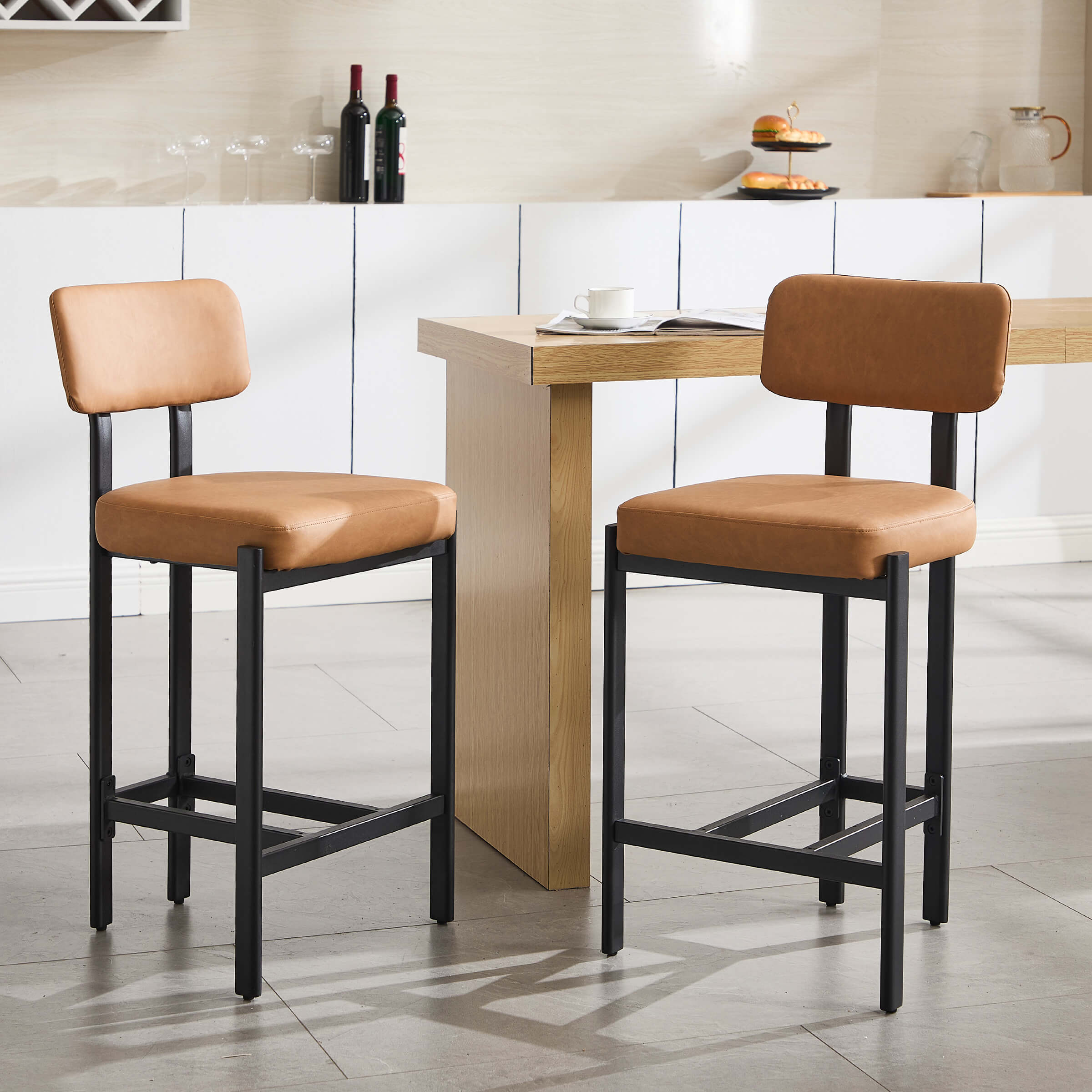 VESCASA 26"H Lucas Metal Counter Stools Set of 2 - 24807CS