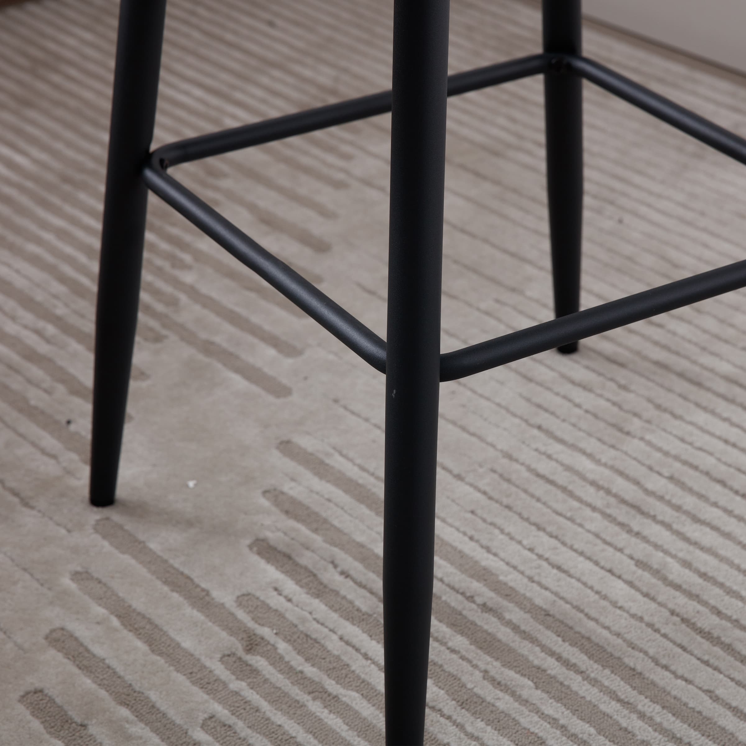 VESCASA 26"H Modern Back Metal Legs Counter Bar Stools Set of 2 - 2305