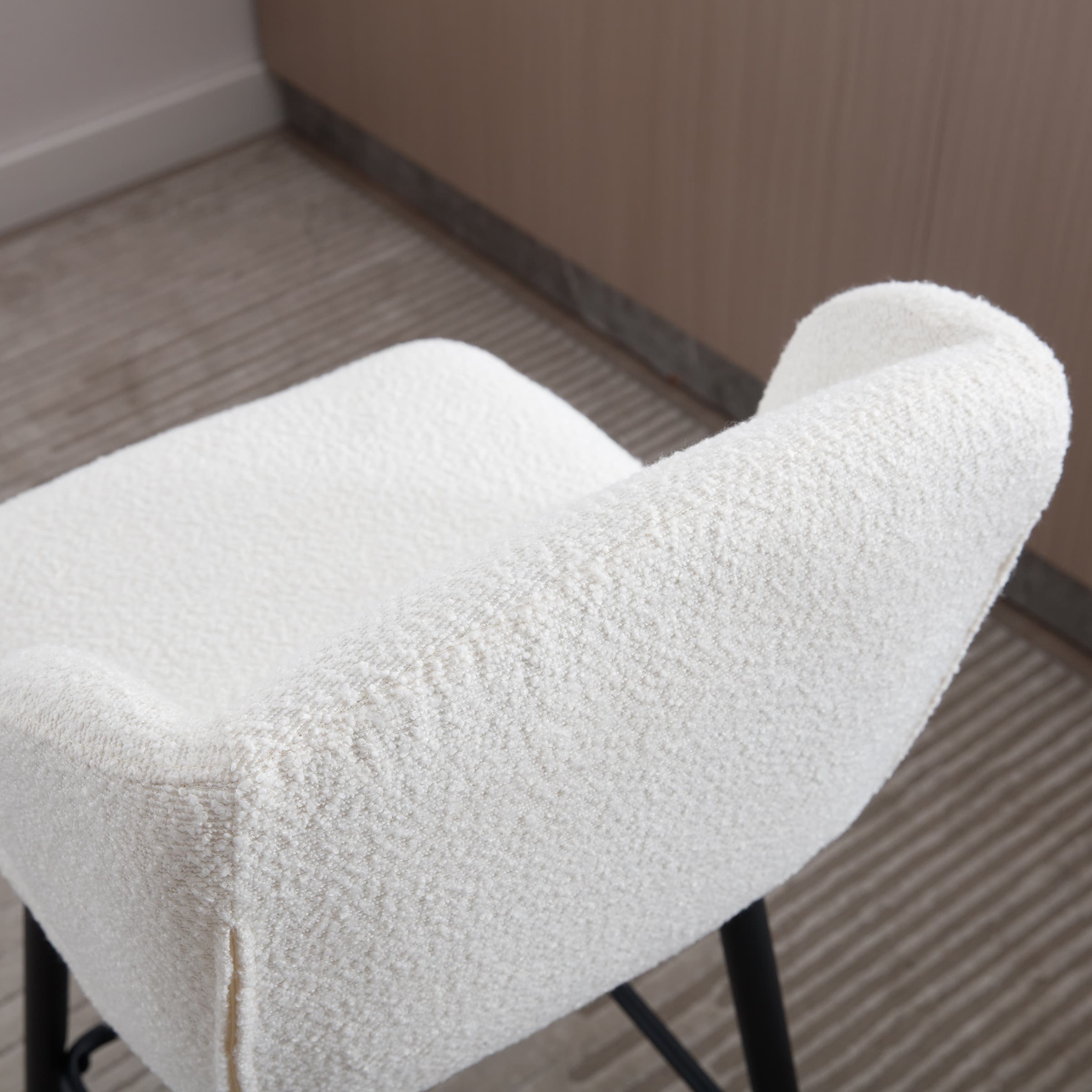 VESCASA 26"H Modern Back Metal Legs Counter Bar Stools Set of 2 - 2305