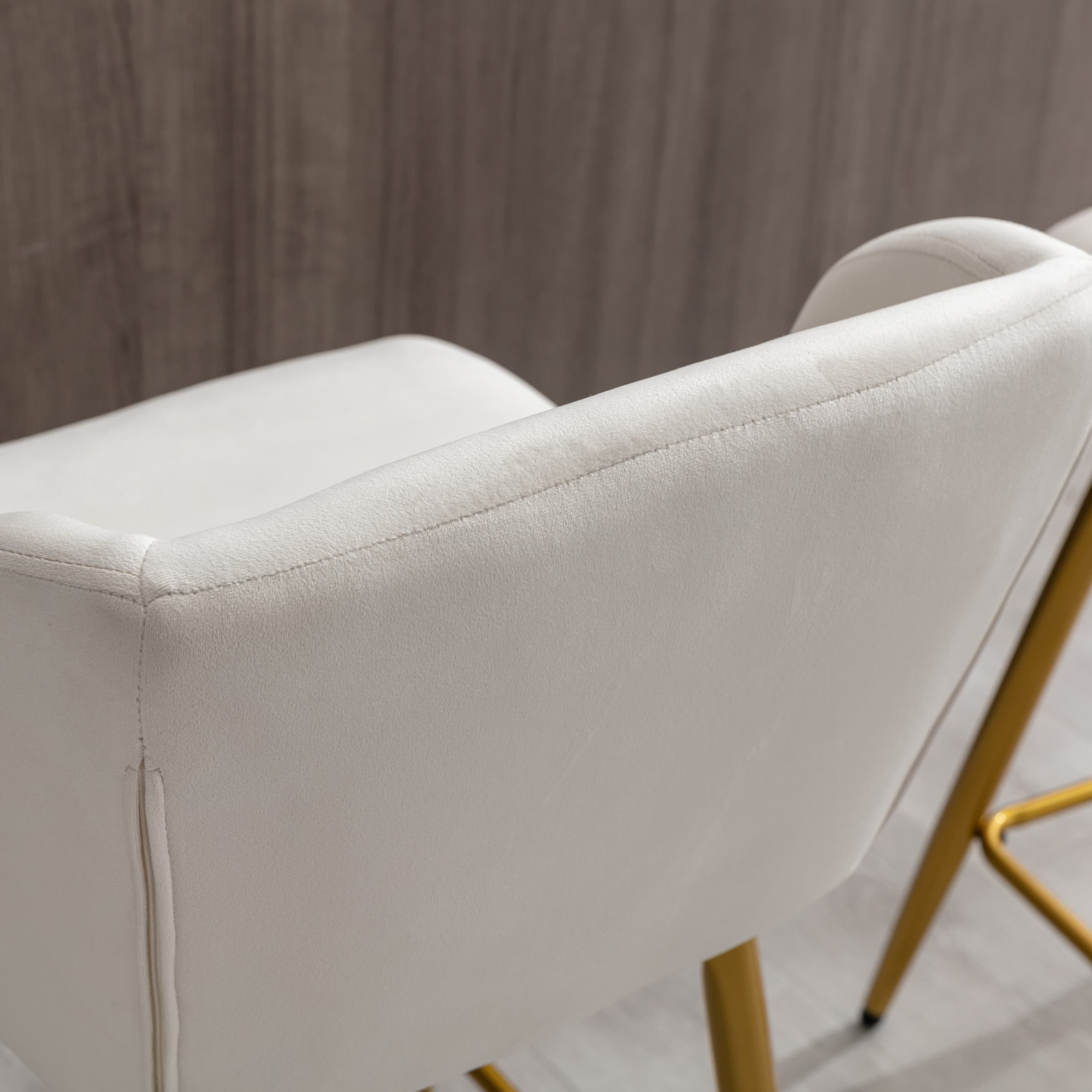 VESCASA 26"H Modern Back Metal Legs Counter Bar Stools Set of 2 - 2305