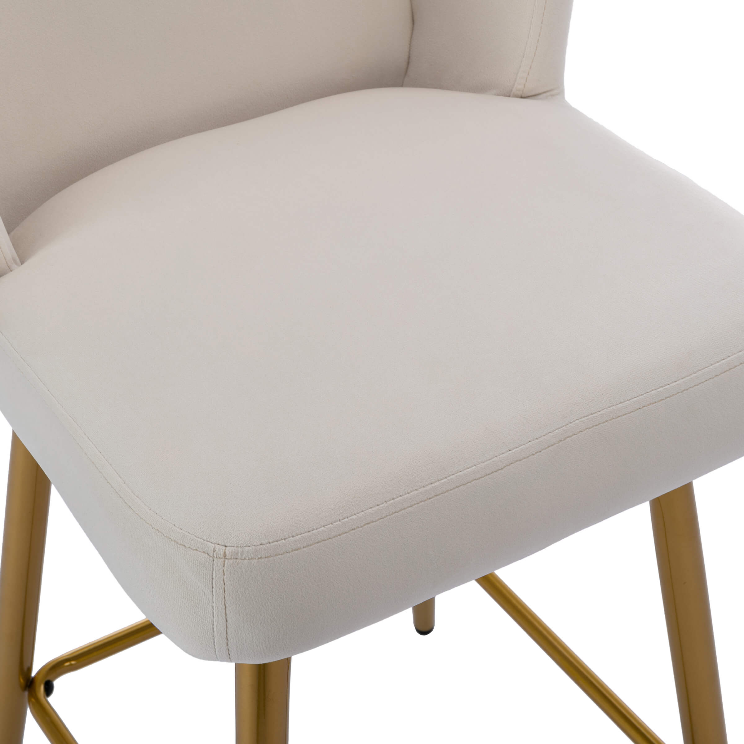 VESCASA 26"H Modern Back Metal Legs Counter Bar Stools Set of 2 - 2305