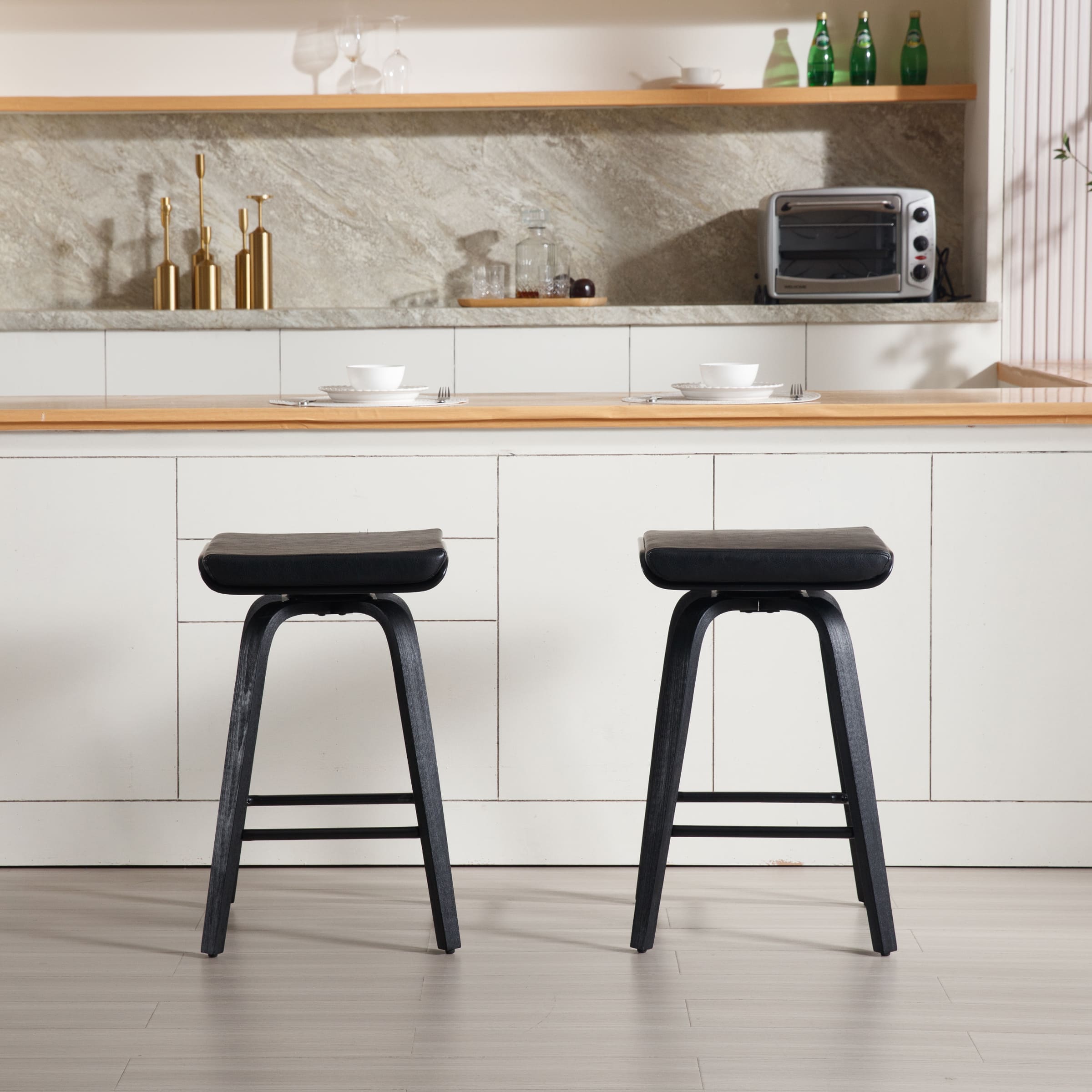 CIMOTA 26" Backless Swivel Counter Stools Set of 2 - 1710CS