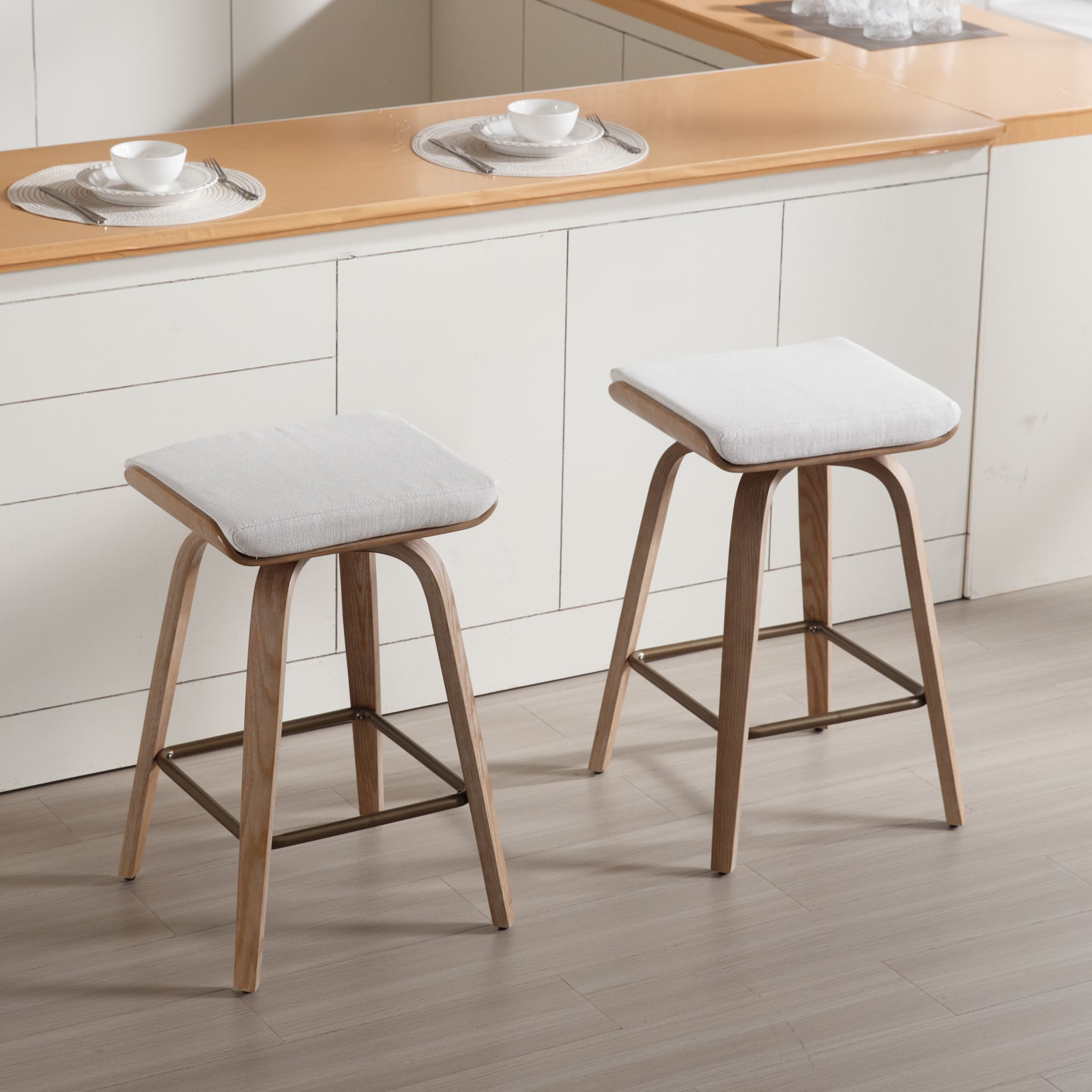 CIMOTA 26" Backless Swivel Counter Stools Set of 2 - 1710CS