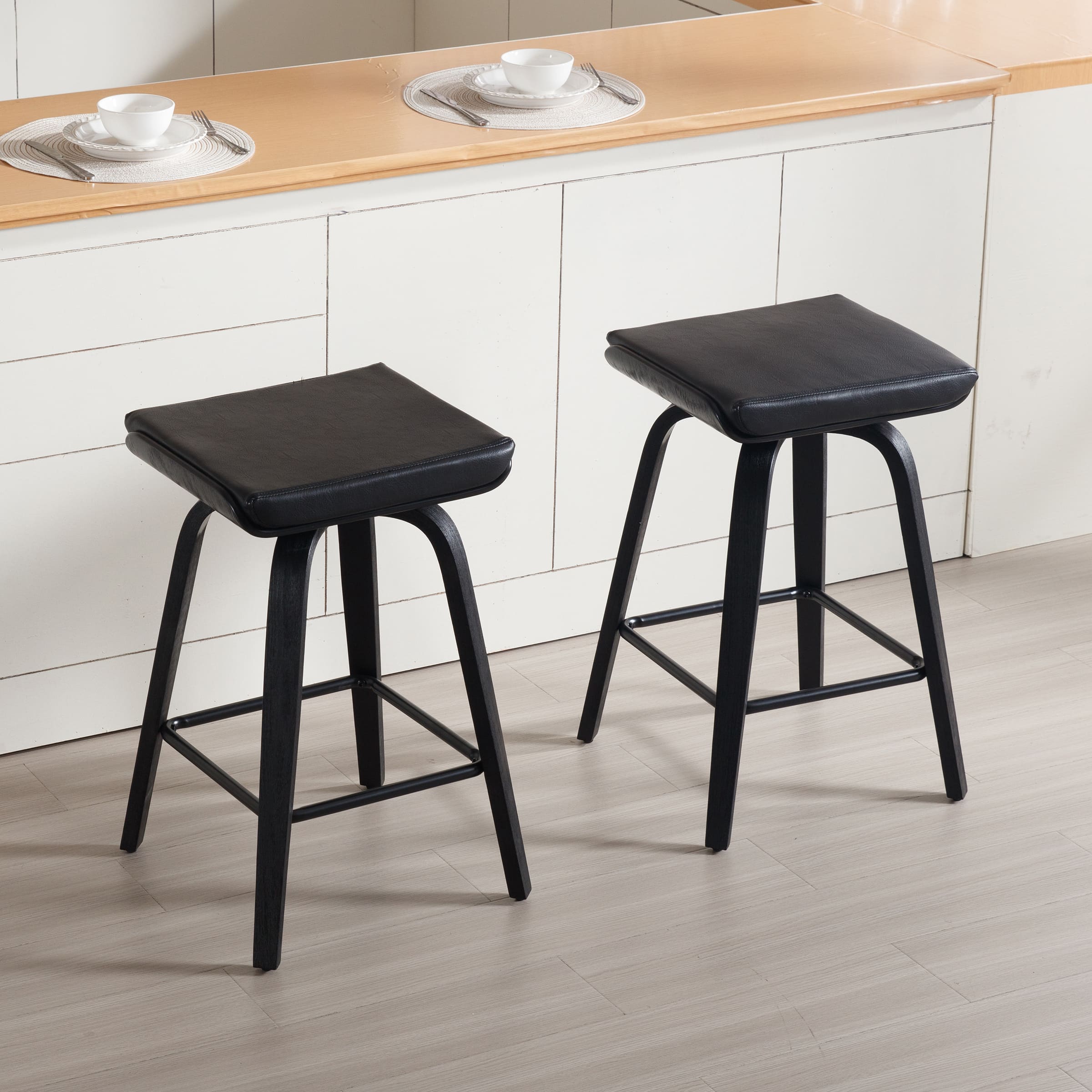 CIMOTA 26" Backless Swivel Counter Stools Set of 2 - 1710CS