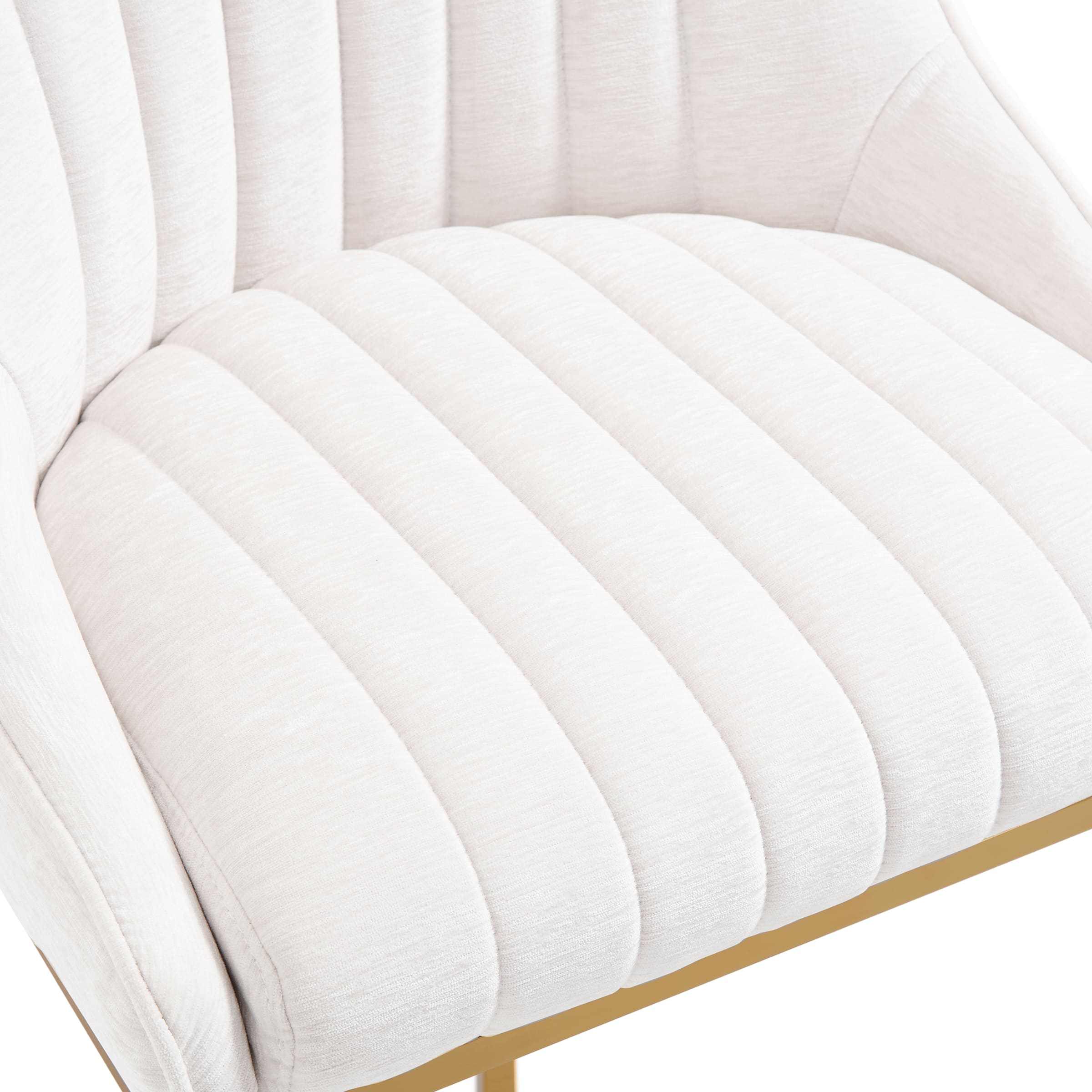 ZH4YOU 26”H Upholstered Gold Legs Stools Set of 2 - 9066CS