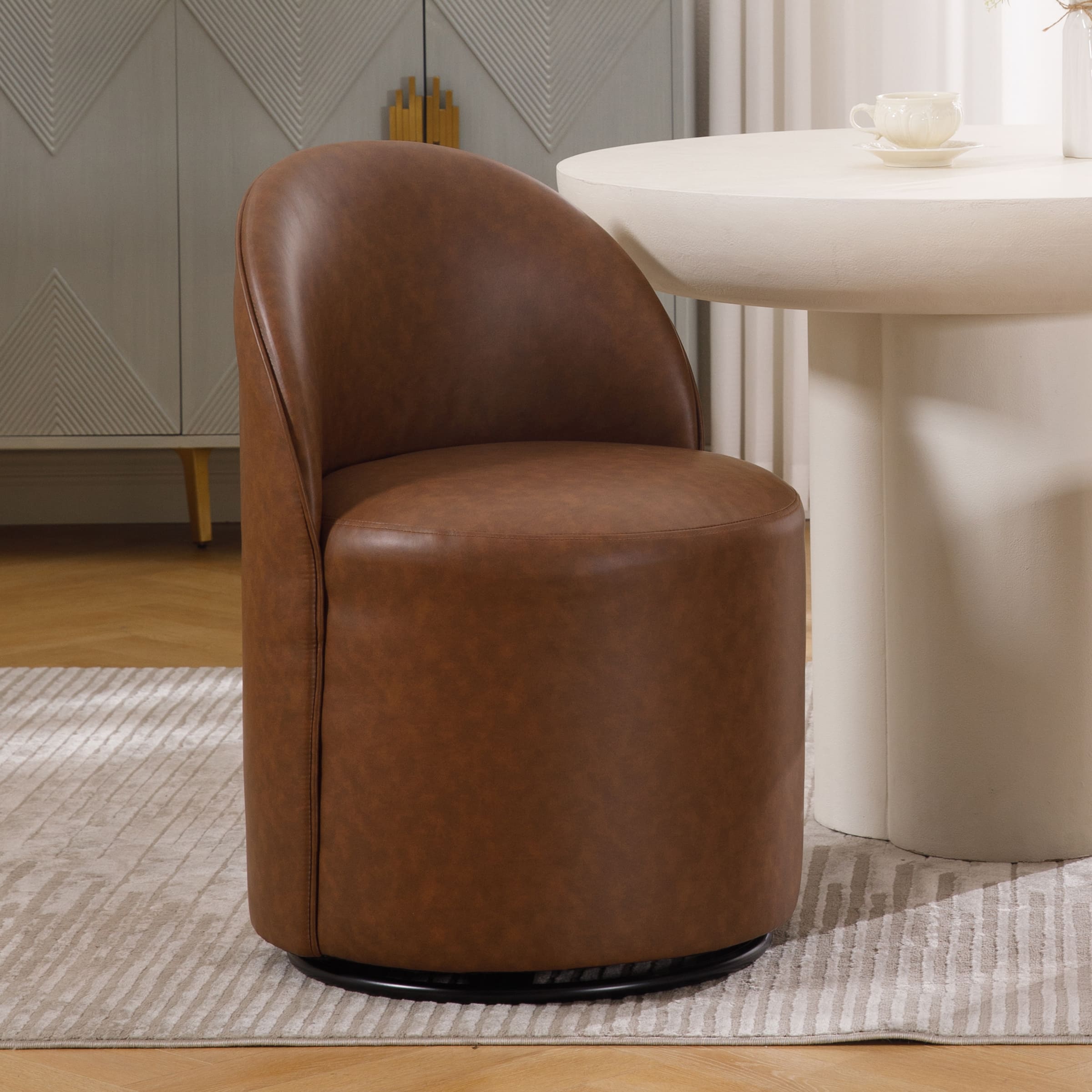 VESCASA Swivel Upholstered Barrel Dining Chair 1PCS - X299DC