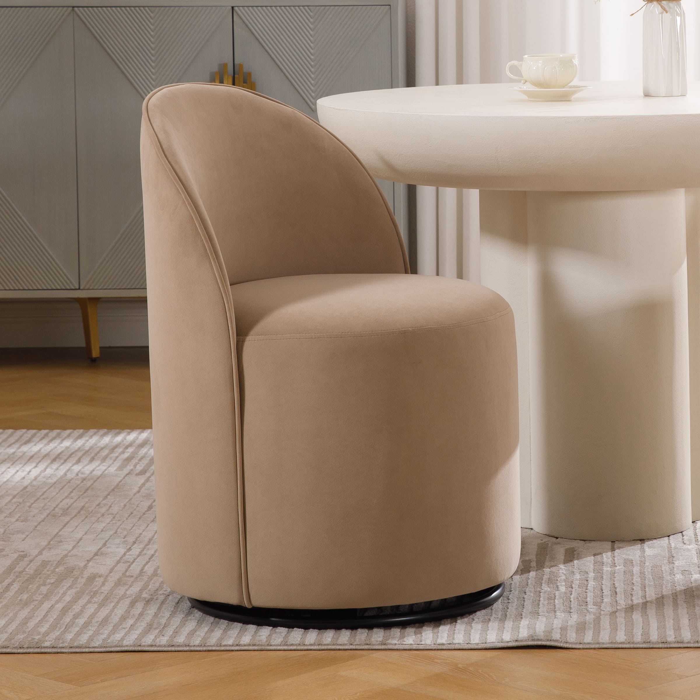 VESCASA Swivel Upholstered Barrel Dining Chair 1PCS - X299DC