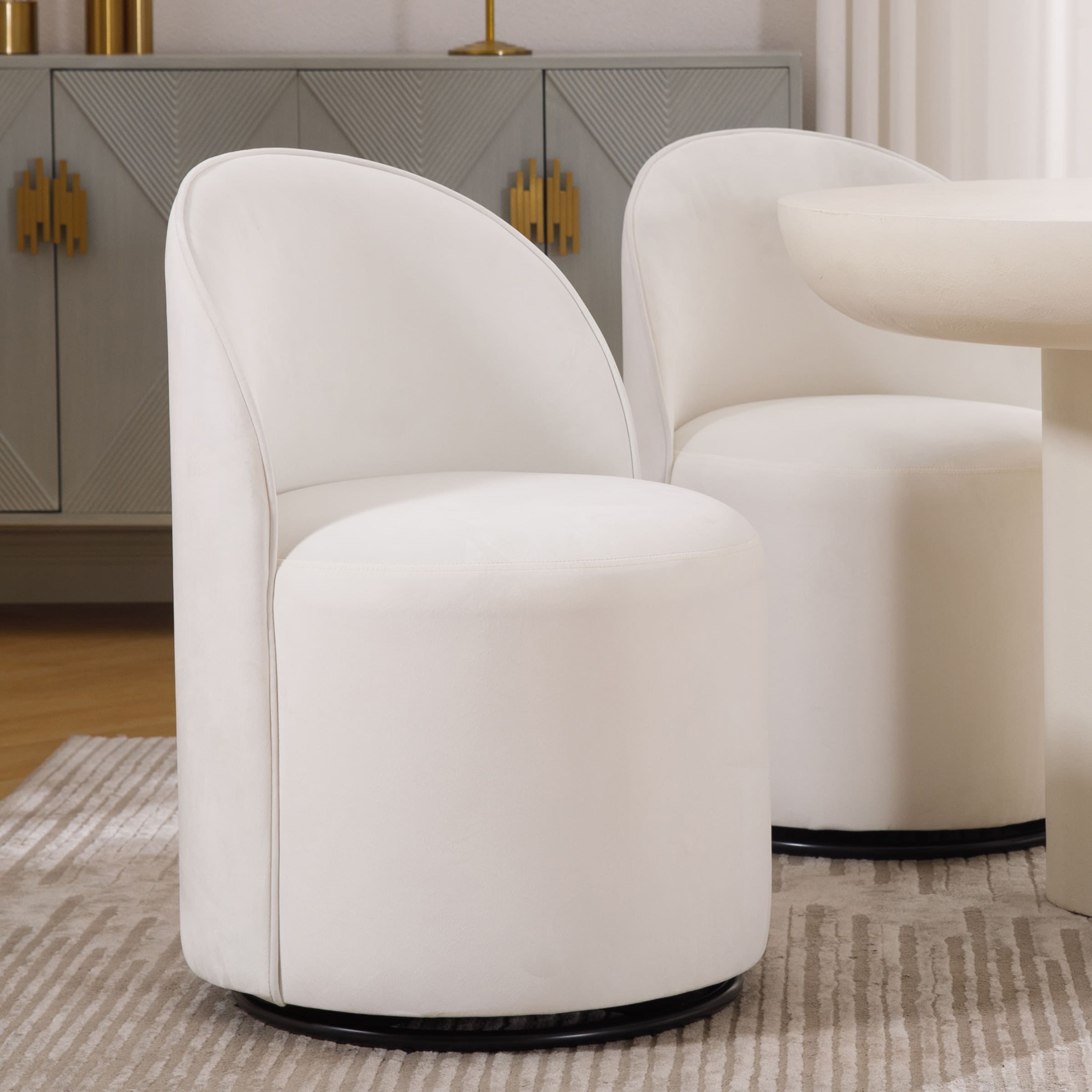 VESCASA Swivel Upholstered Barrel Dining Chair 1PCS - X299DC