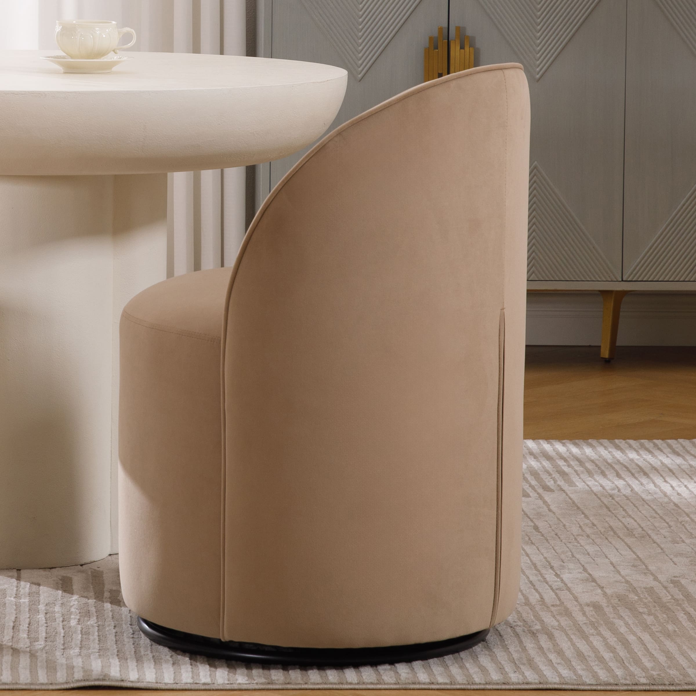 VESCASA Swivel Upholstered Barrel Dining Chair 1PCS - X299DC