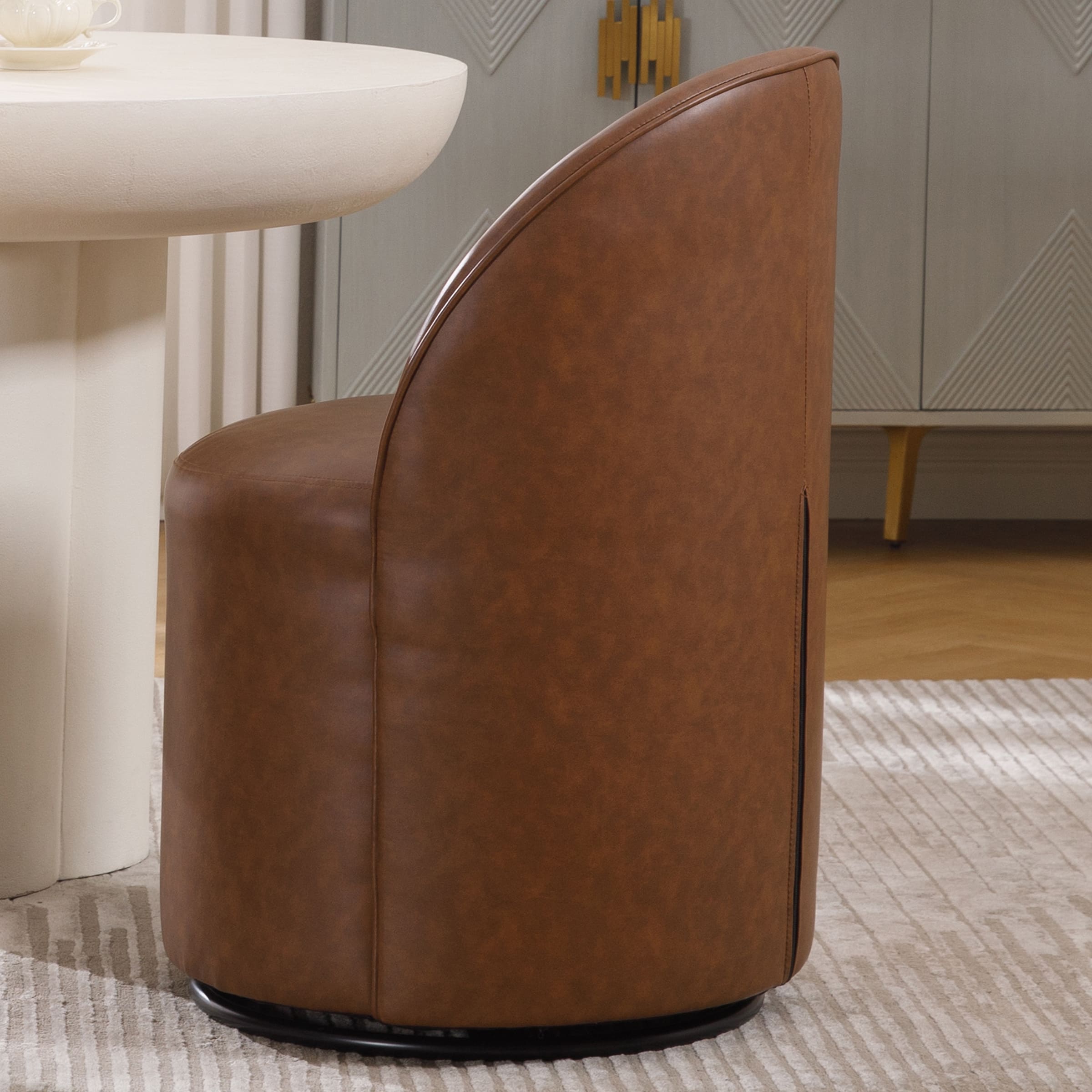 VESCASA Swivel Upholstered Barrel Dining Chair 1PCS - X299DC