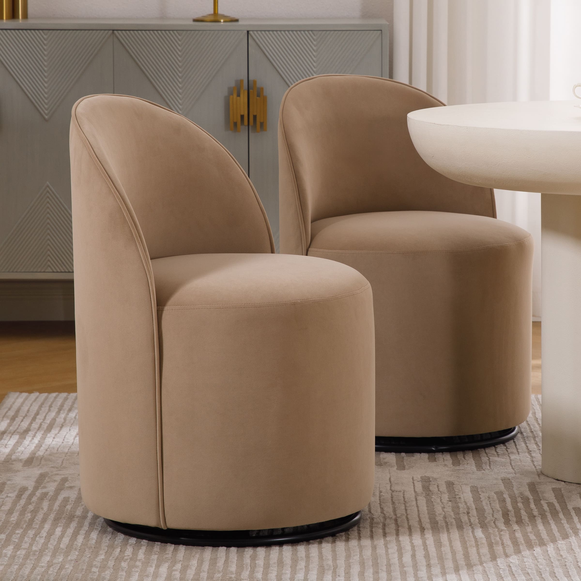 VESCASA Swivel Upholstered Barrel Dining Chair 1PCS - X299DC