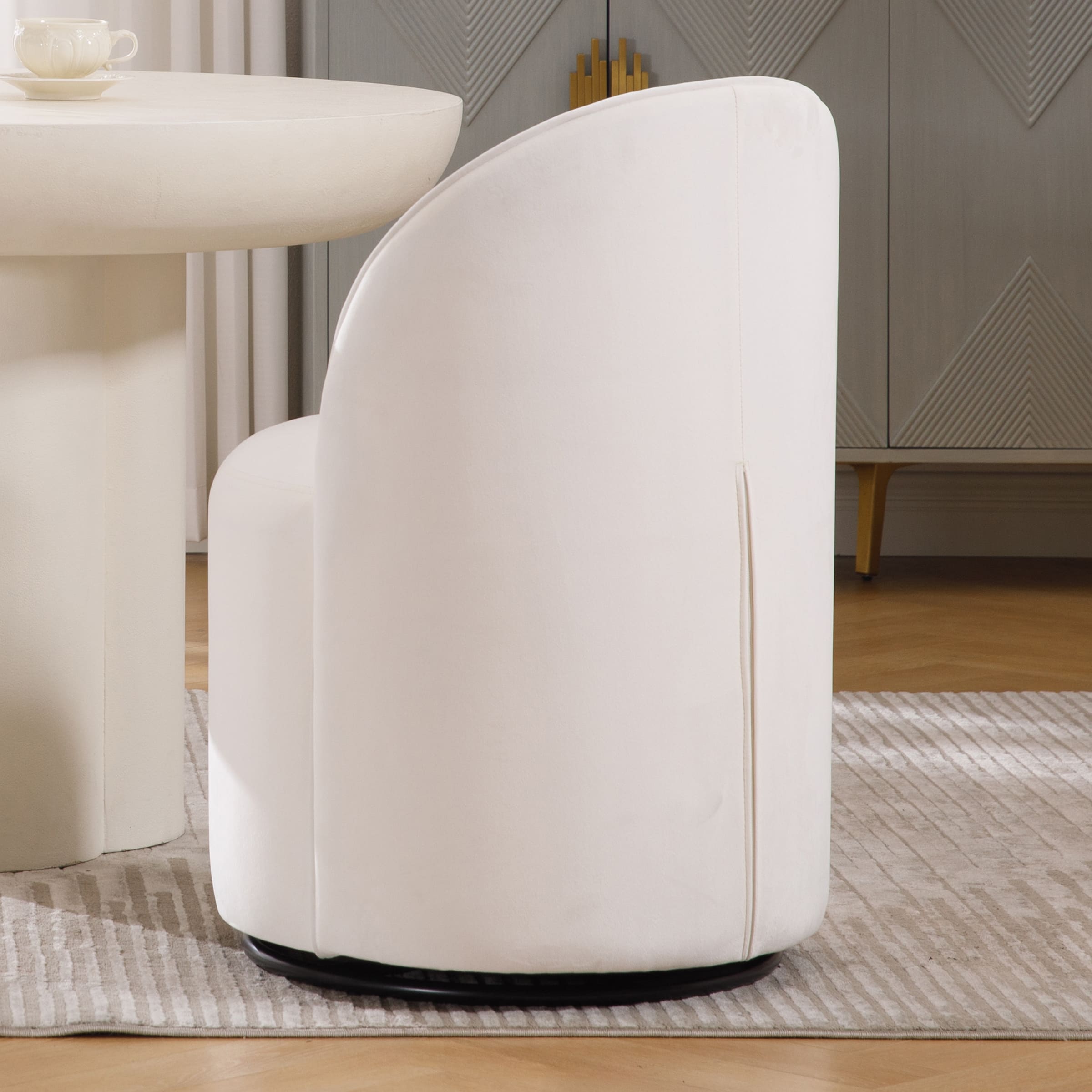 VESCASA Swivel Upholstered Barrel Dining Chair 1PCS - X299DC