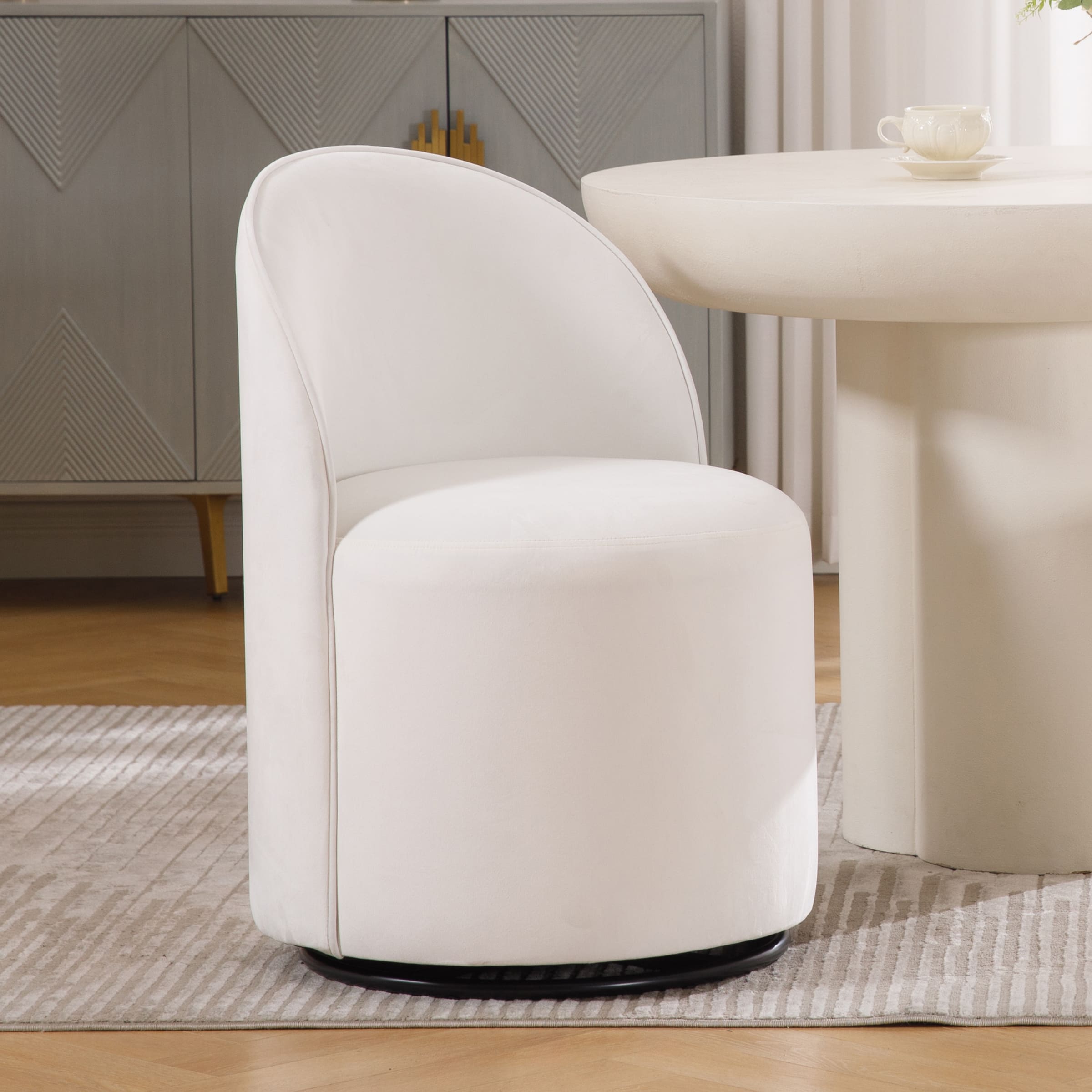 VESCASA Swivel Upholstered Barrel Dining Chair 1PCS - X299DC