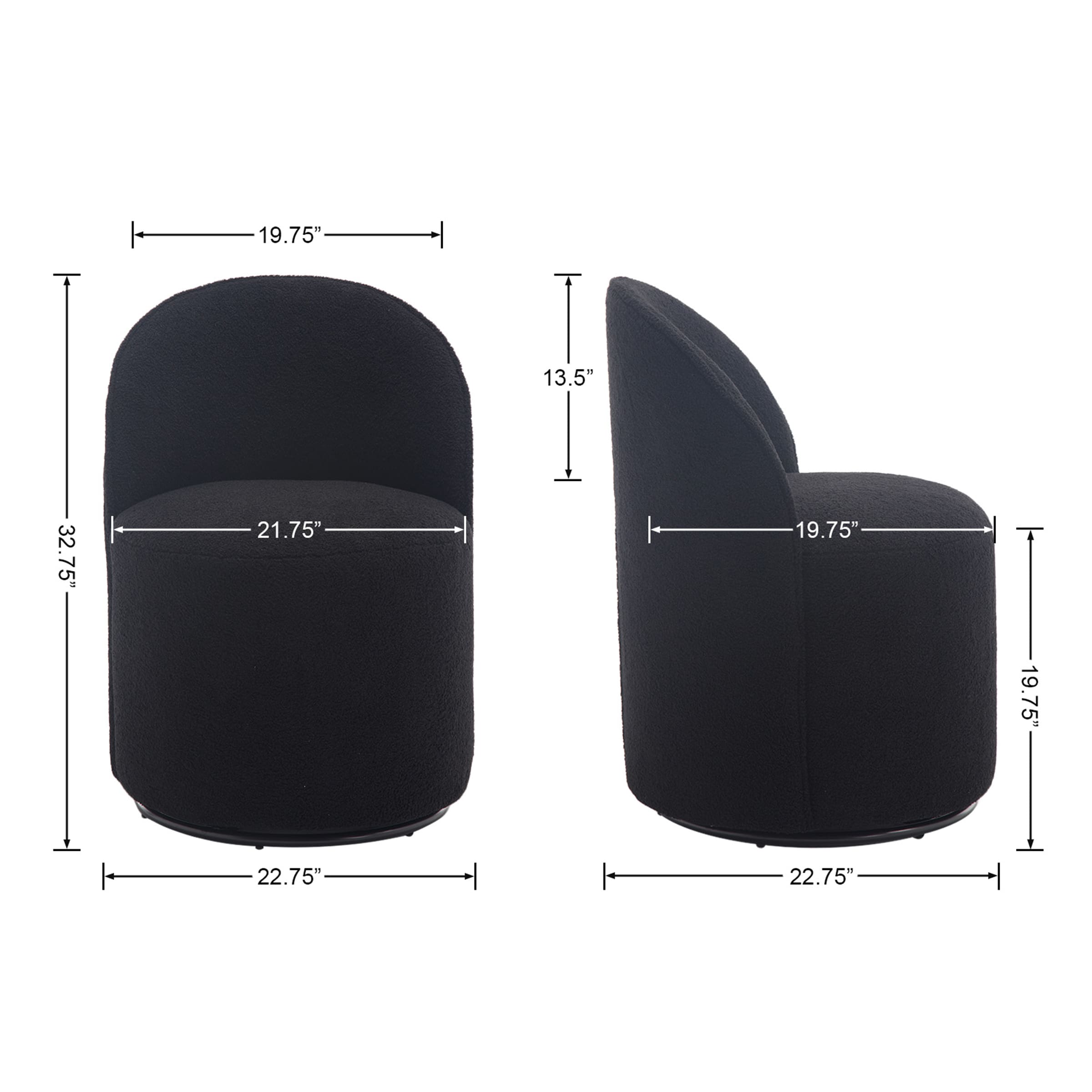 VESCASA Swivel Upholstered Barrel Dining Chair 1PCS - X299DC