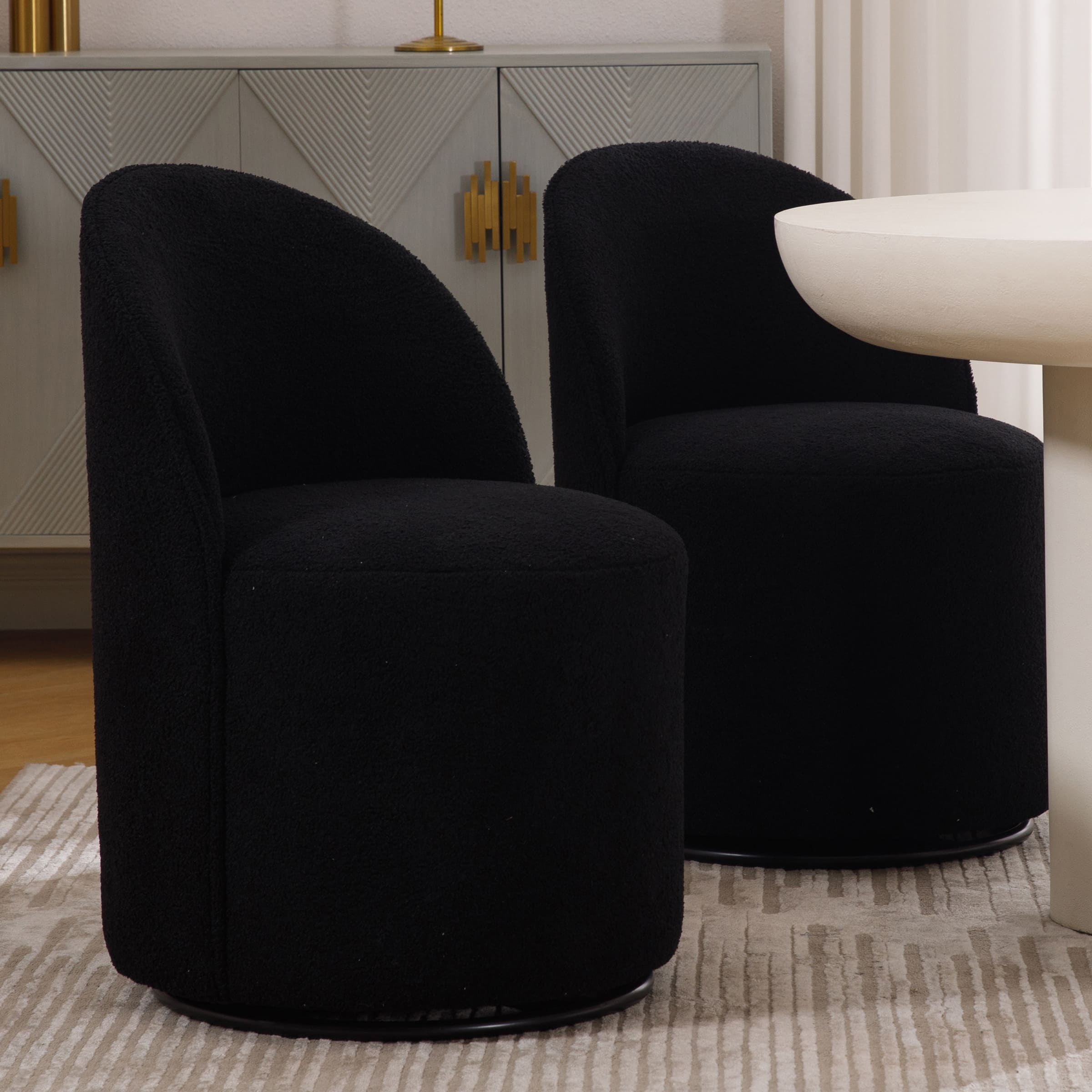 VESCASA Swivel Upholstered Barrel Dining Chair 1PCS - X299DC