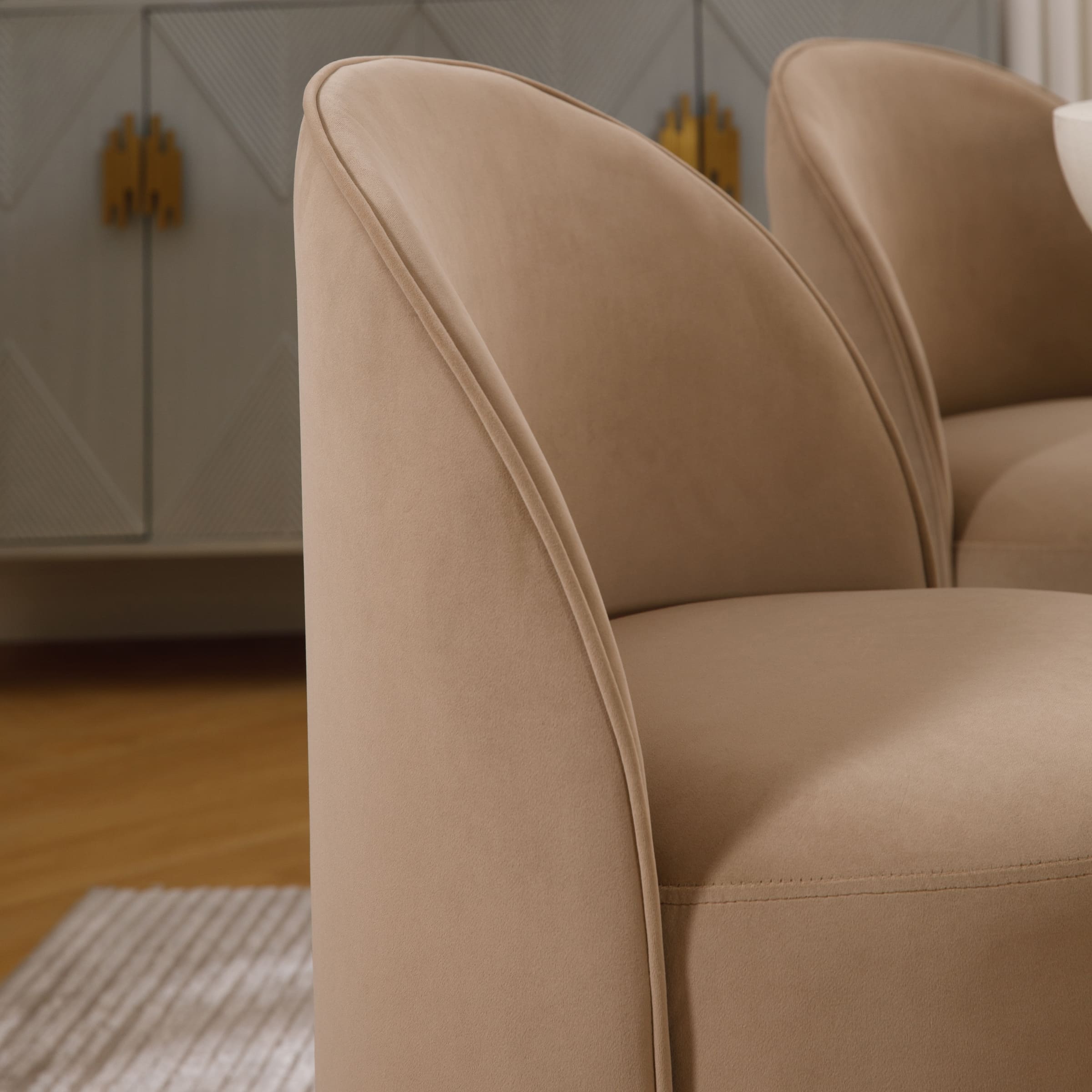 VESCASA Swivel Upholstered Barrel Dining Chair 1PCS - X299DC